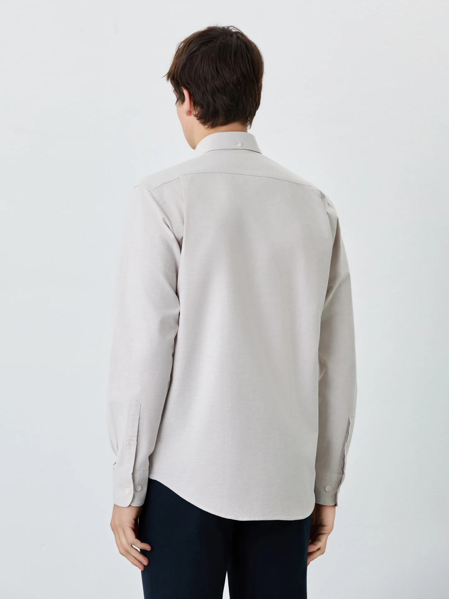 Regular Fit Shirt With Button Down Collar In Cotton-Elastane Blend - Image 9