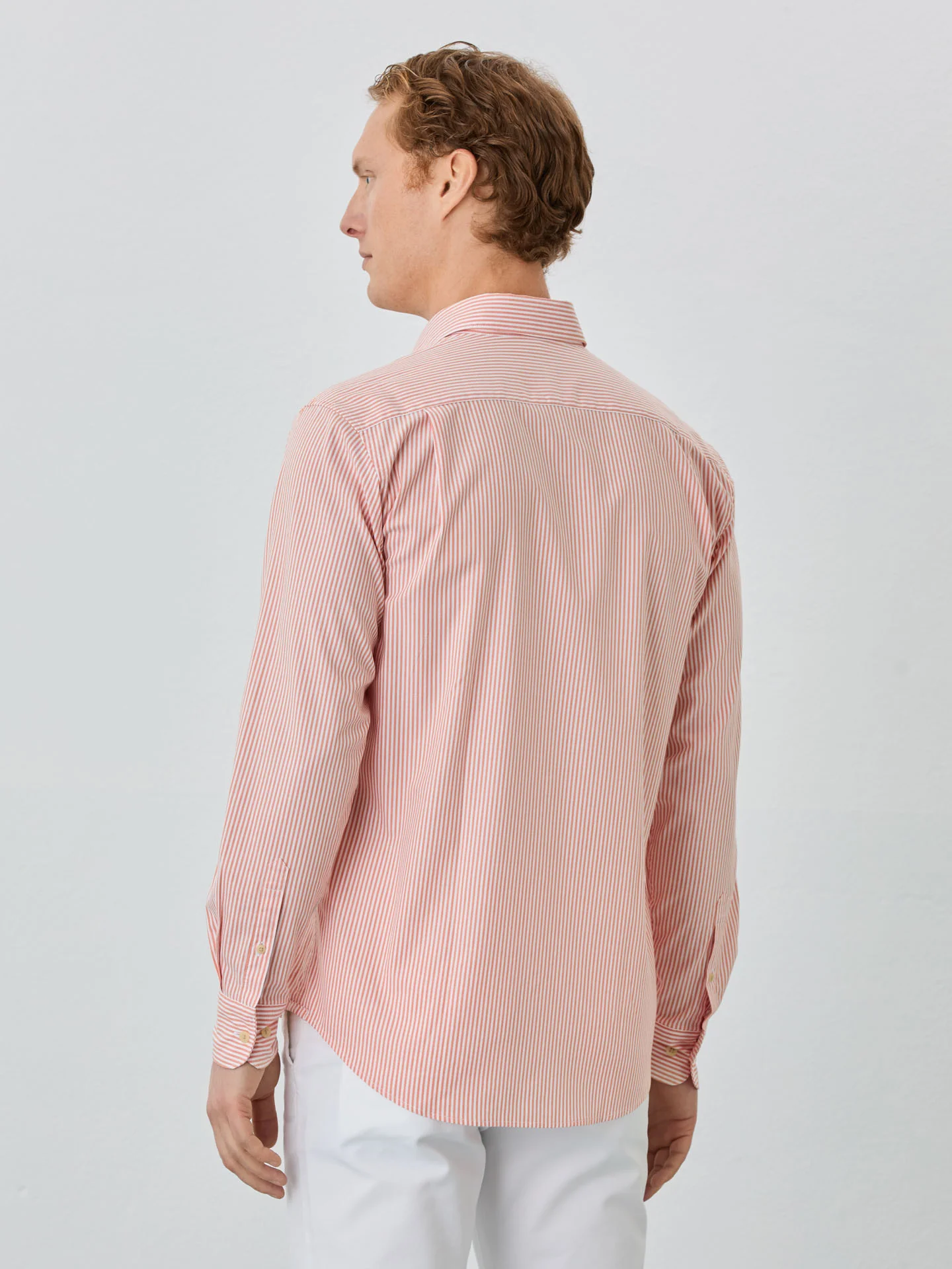 Regular Fit Shirt With Open Collar In BCI Cotton With Stripes - Image 3