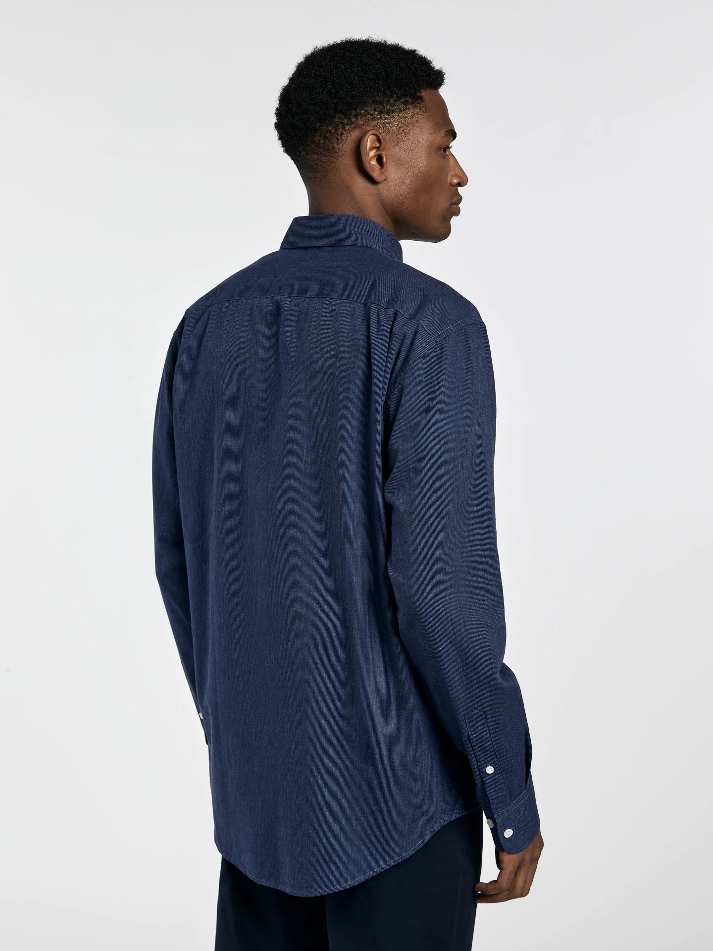 Regular fit special edition cotton-linen blend striped shirt - Image 3