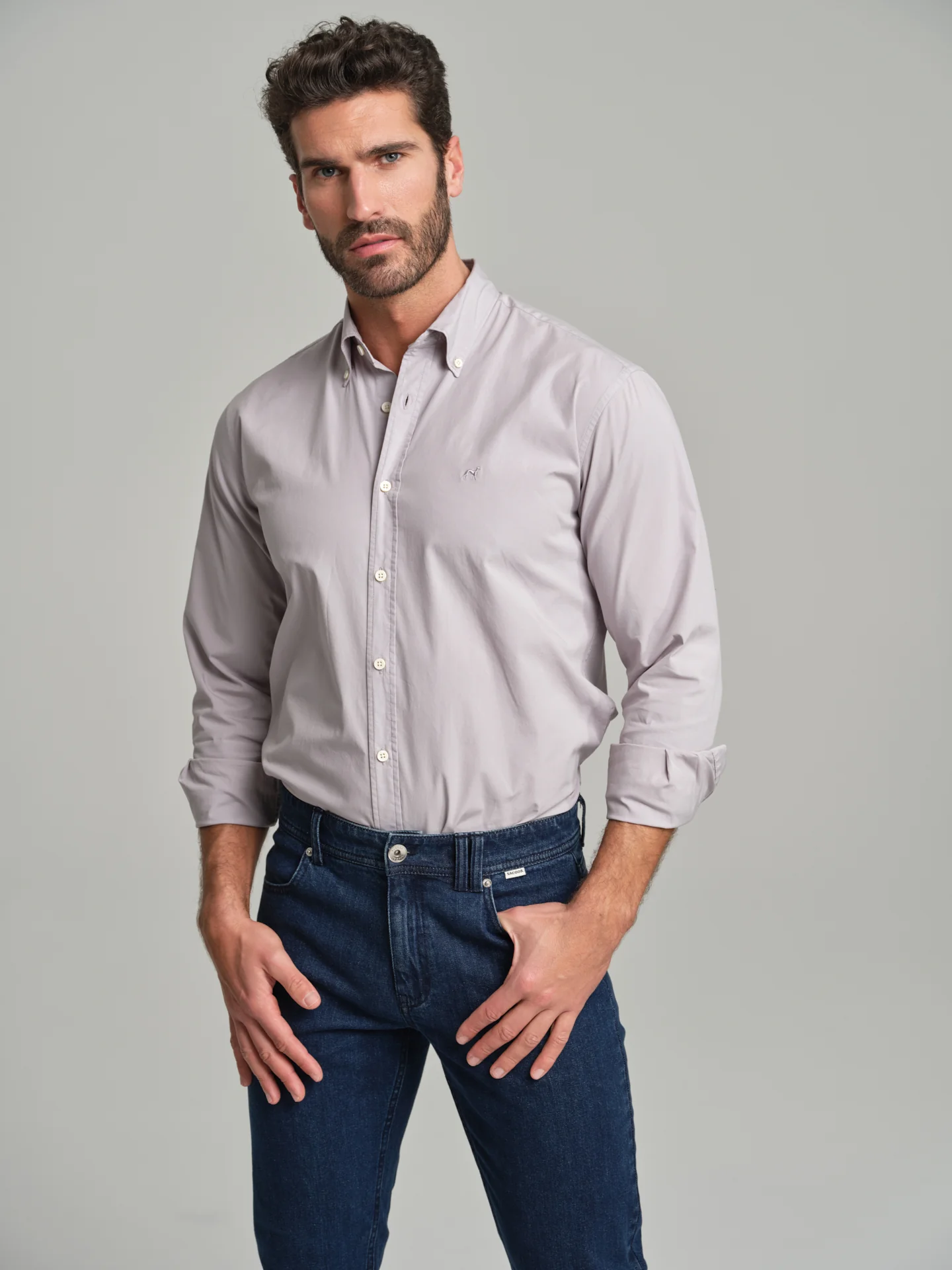 Regular fit sport poplin garment dye shirt - Image 29