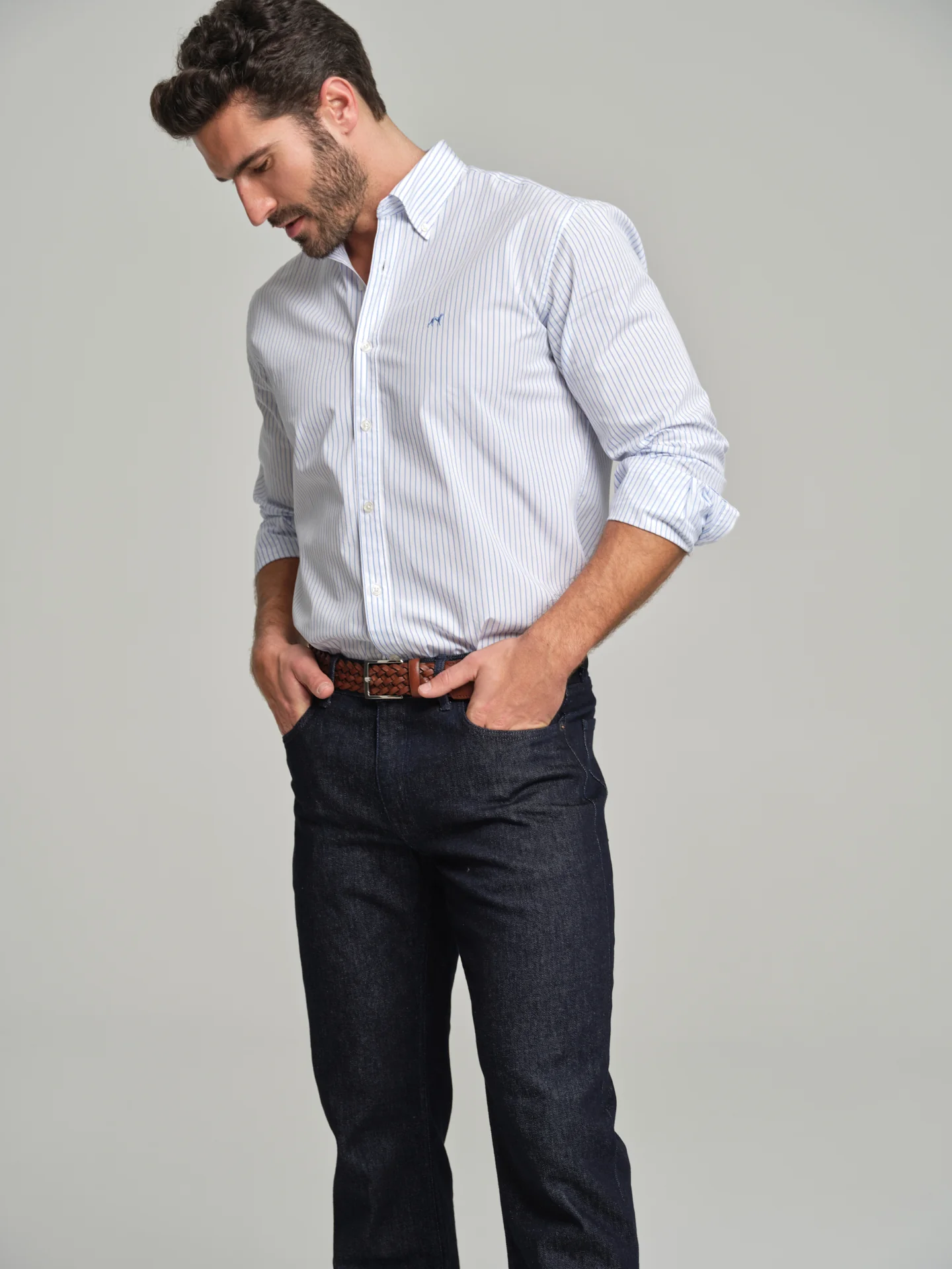 Regular fit sport striped 120's Double Luxury BCI Cotton shirt - Image 2