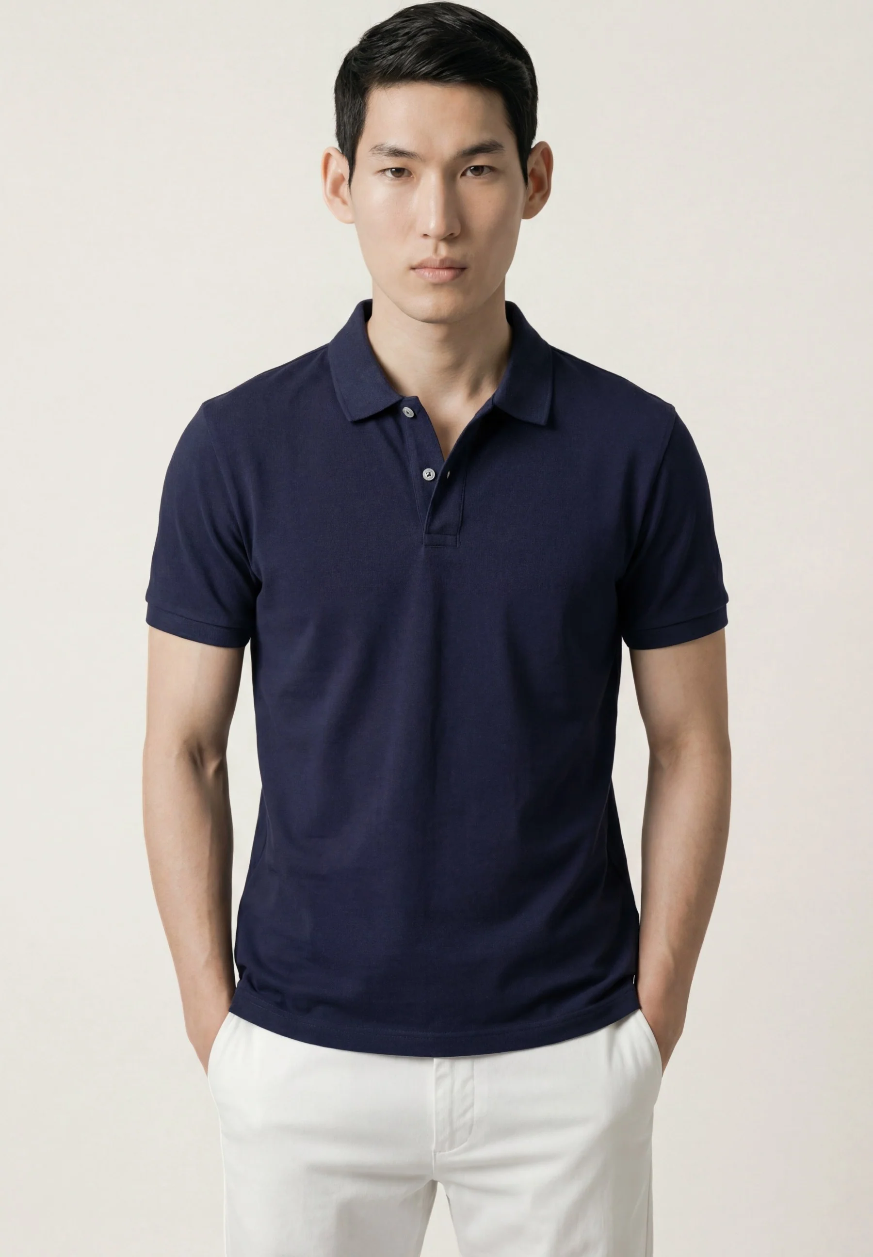 Regular Fit Stretch Piqué Polo Shirt With Self Collar - Image 6