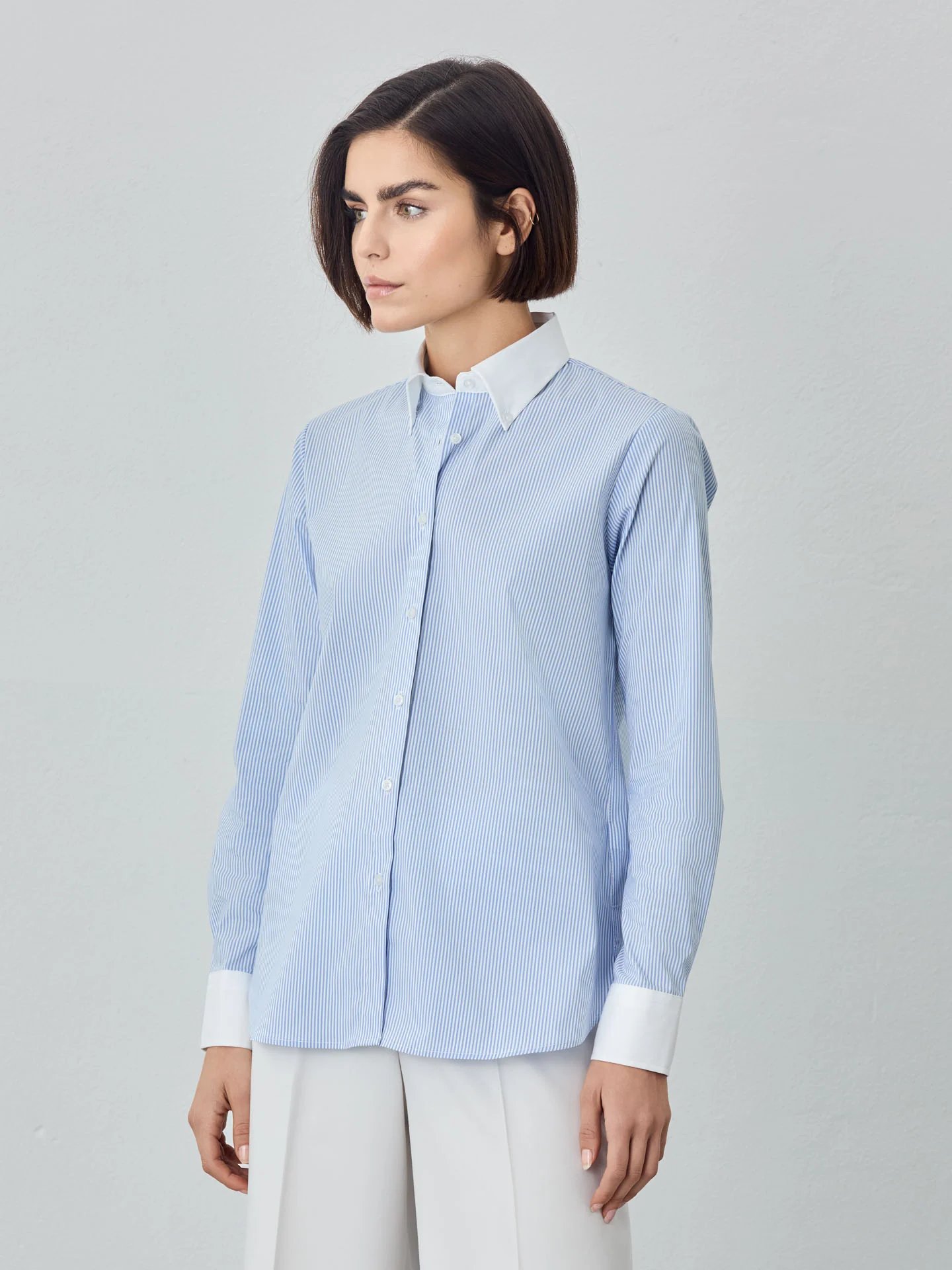 Regular Fit Striped Poplin Comfort Shirt With Button-donw Collar - Image 2