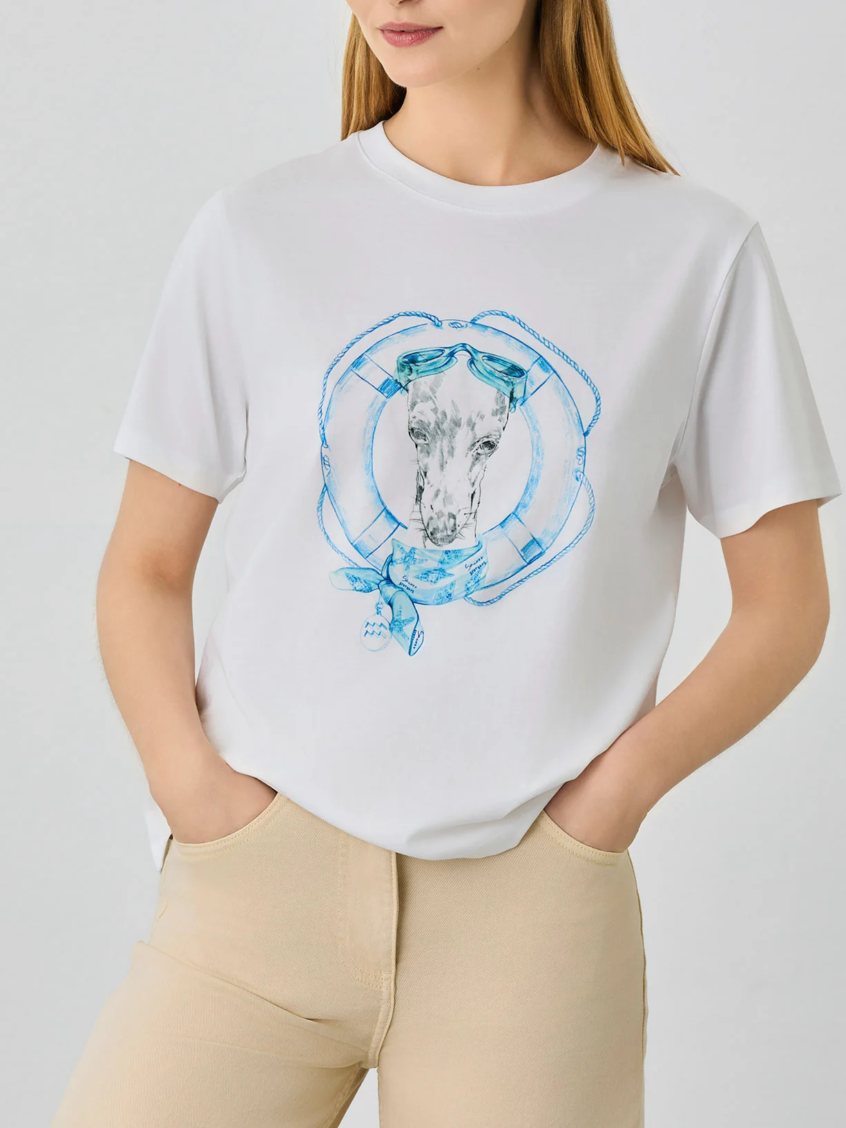 Regular Fit T-shirt In Organic Cotton With Aquarius Sign