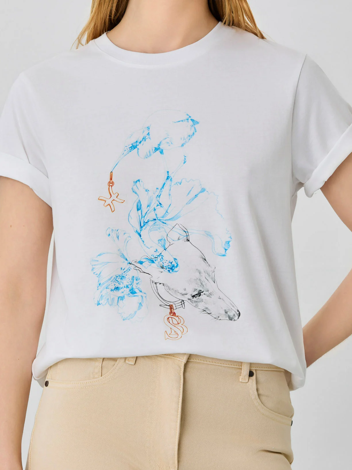 Regular Fit T-shirt In Organic Cotton With Pisces Sign - Image 2