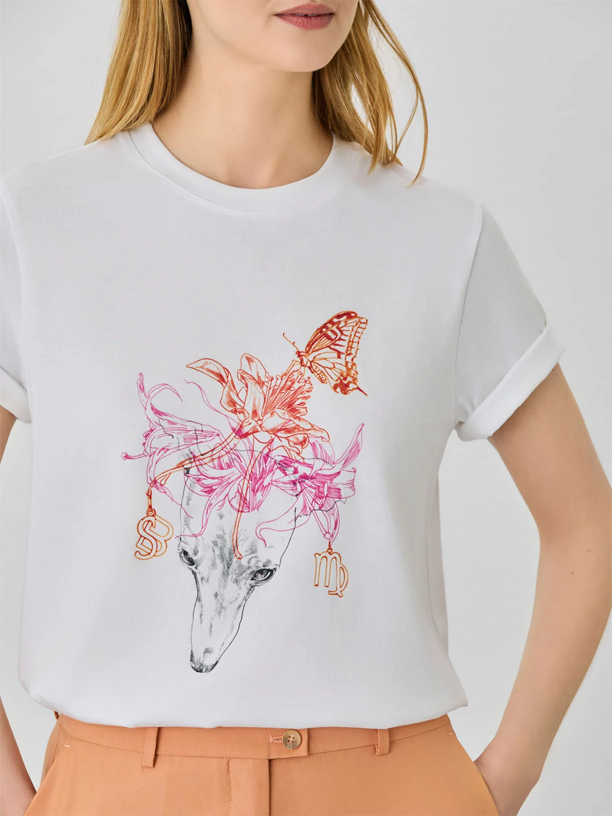 Regular Fit T-shirt In Organic Cotton With Virgo Sign - Image 2