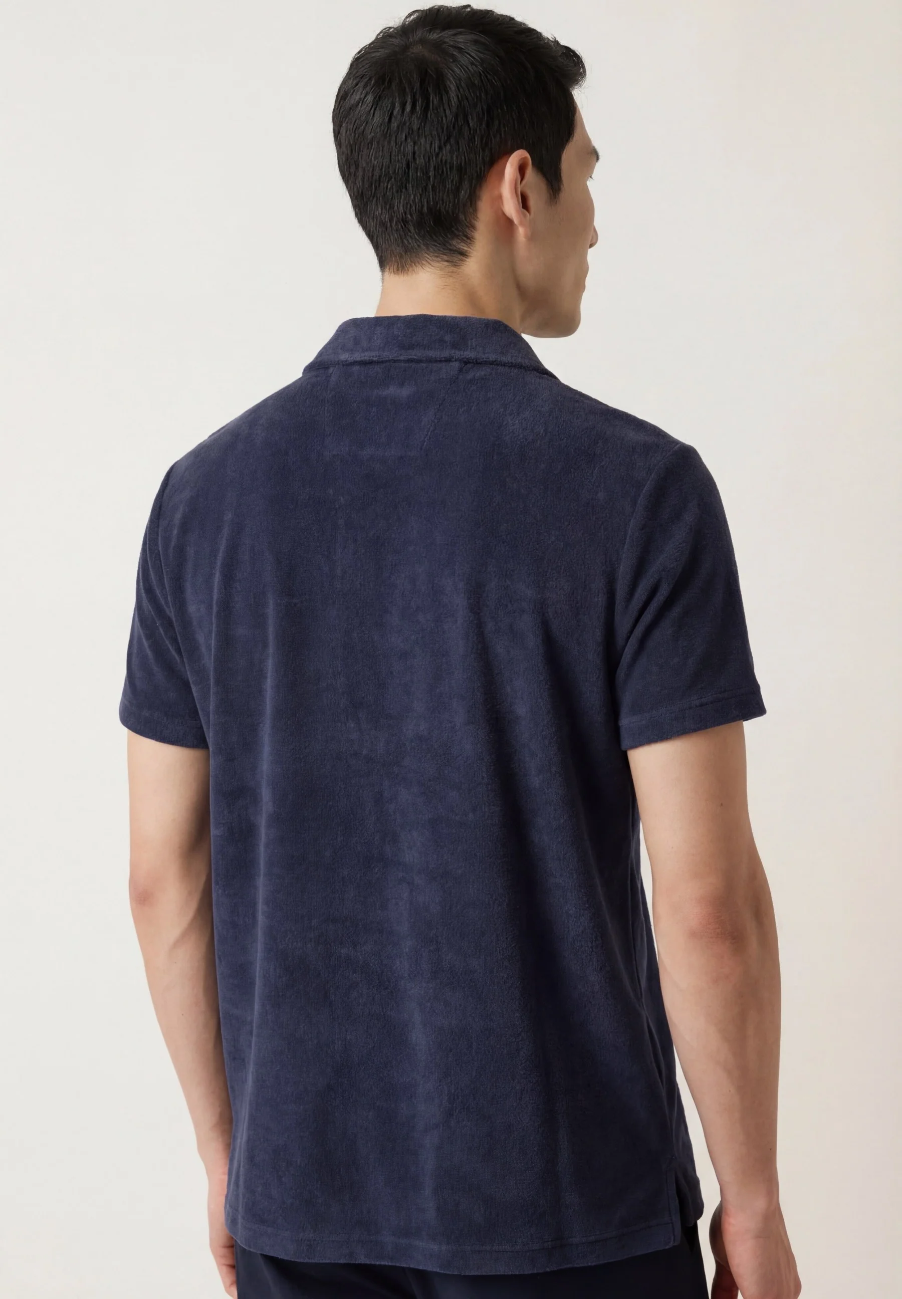 Regular Fit Terry Polo Shirt With Chest Pocket In Cotton And Modal Blend - Image 3