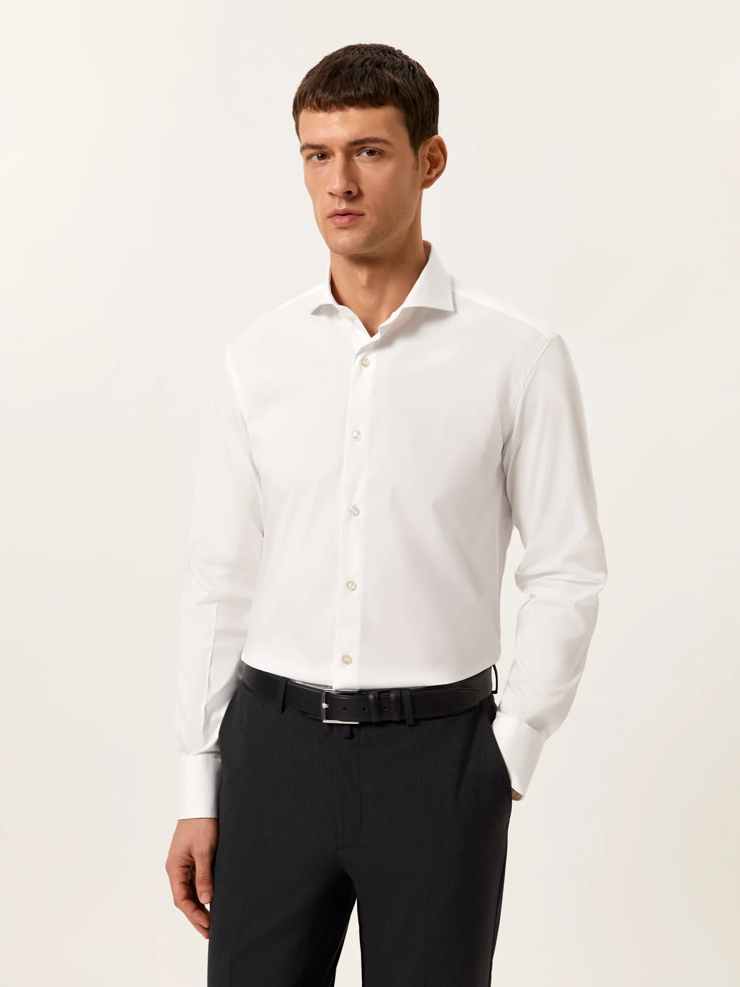Regular Fit Travel Poplin Shirt in Comfort Cotton