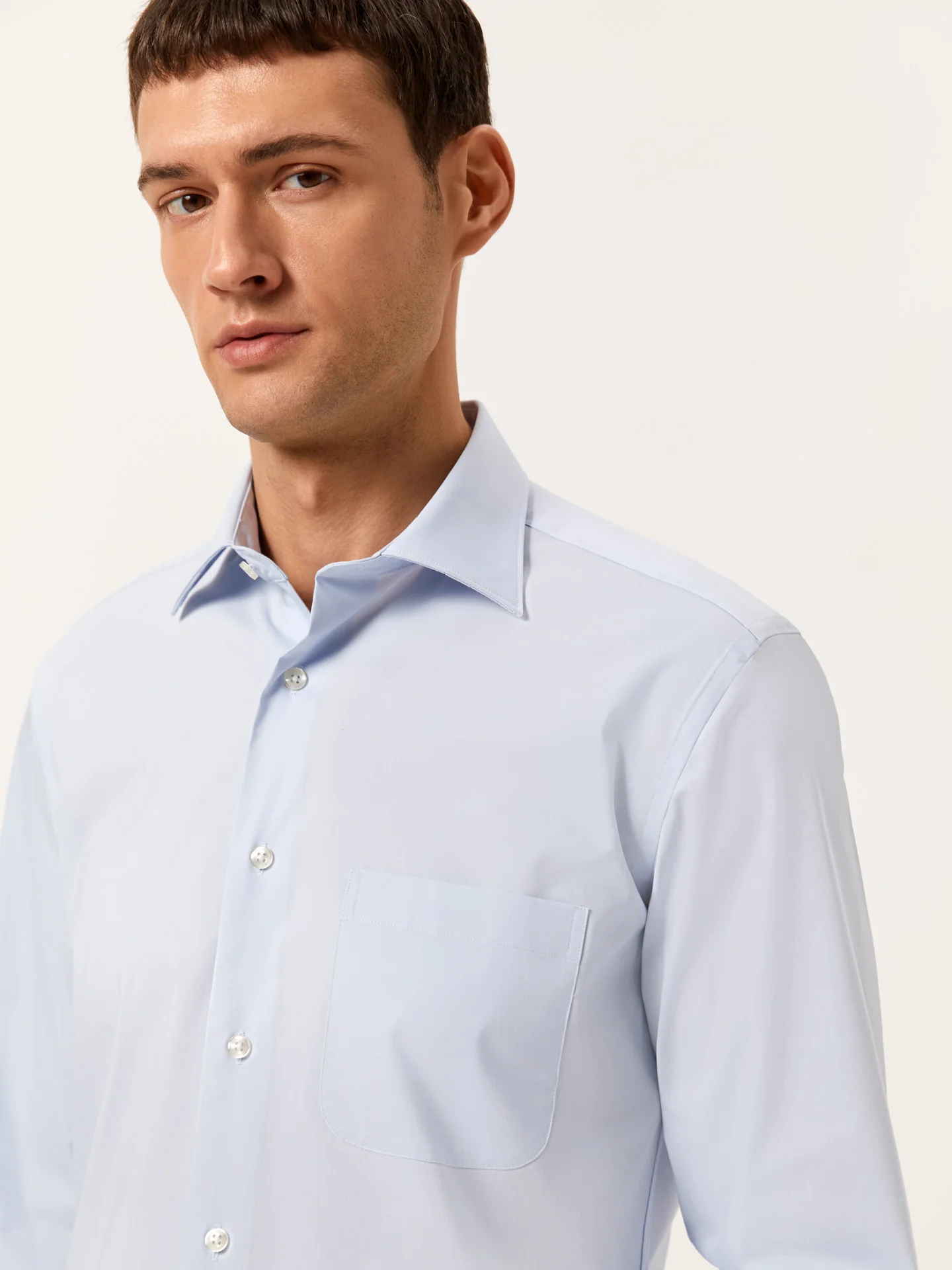 Regular Fit Travel Poplin Shirt in Comfort Cotton