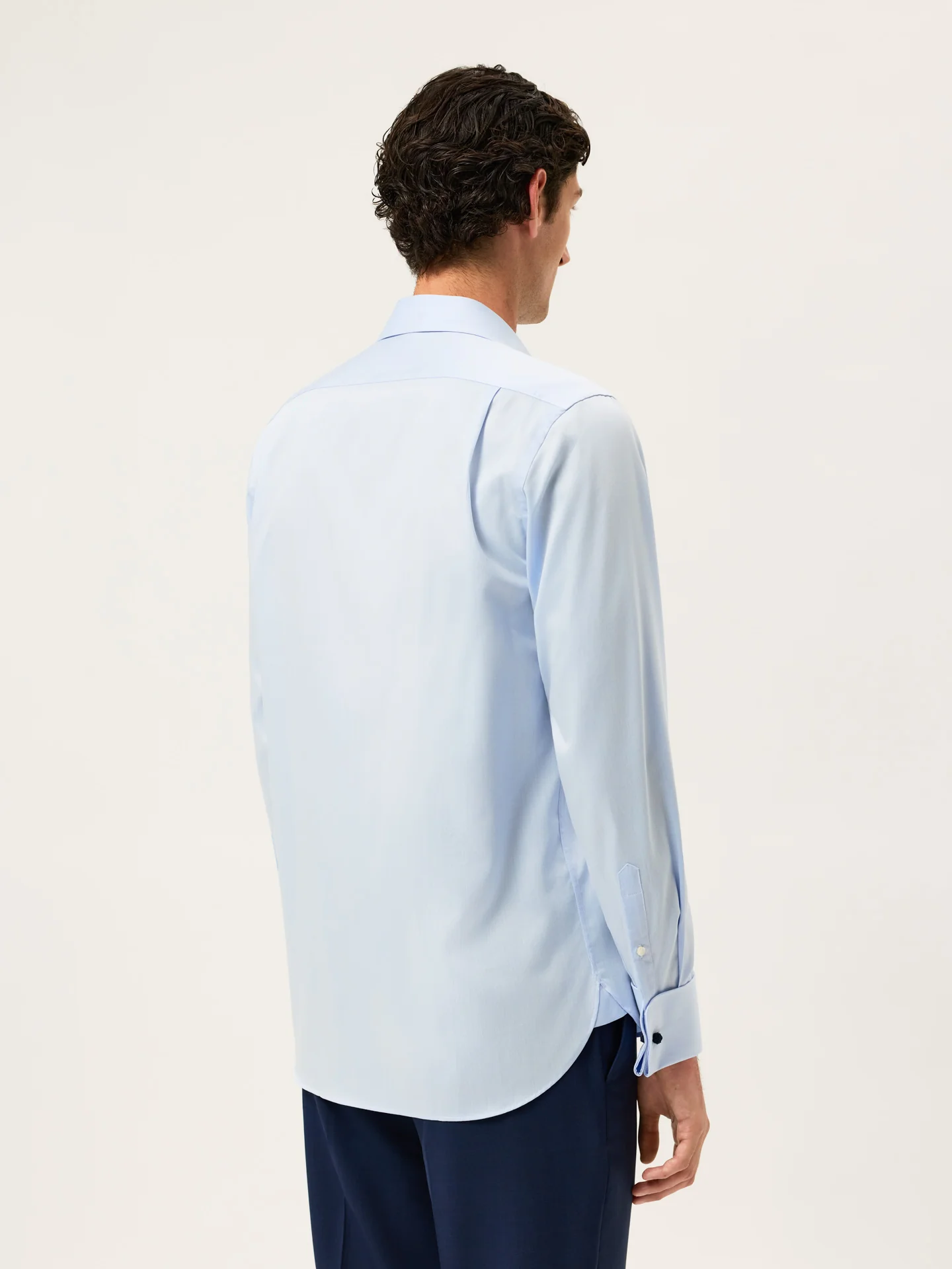 Regular Fit Twill Formal Shirt With Oxford Collar And Double Cuff - Image 4