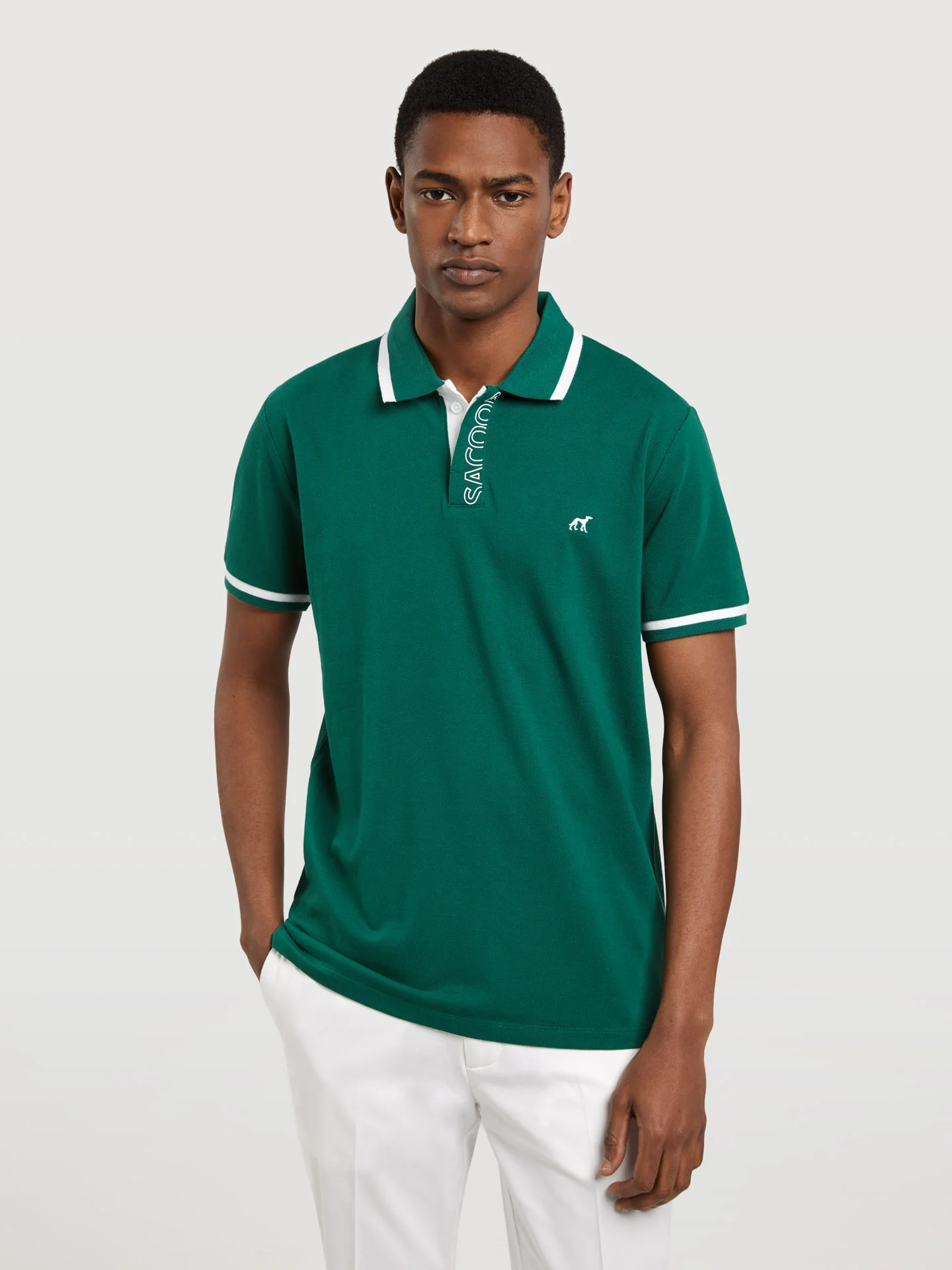 Respekt Polo Piqué Shirt With Branding On Placket - Image 7