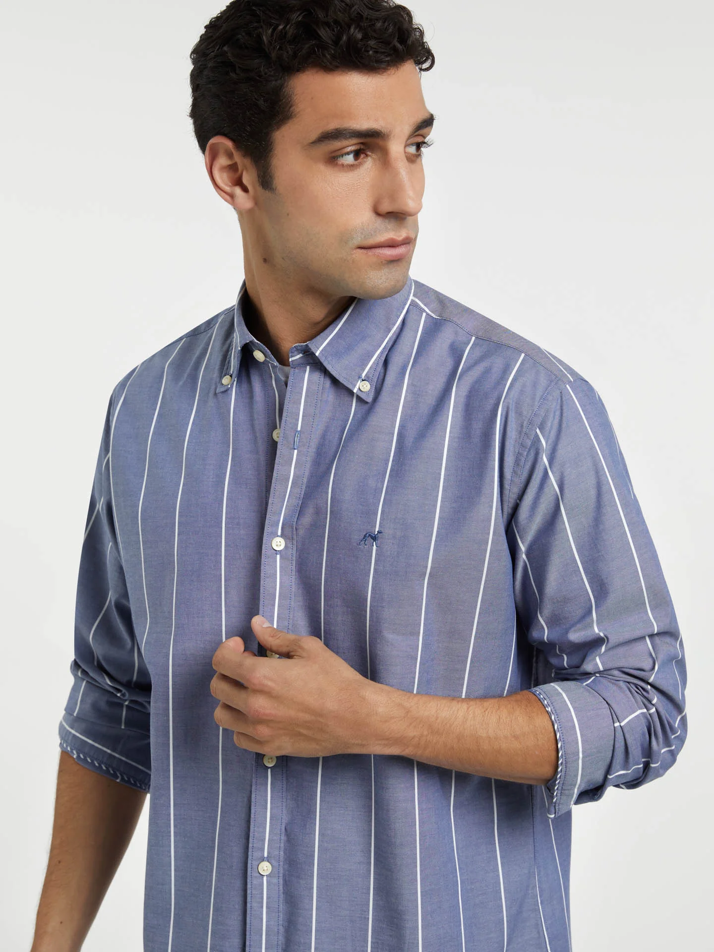 Respekt regular fit striped oxford shirt - Image 2