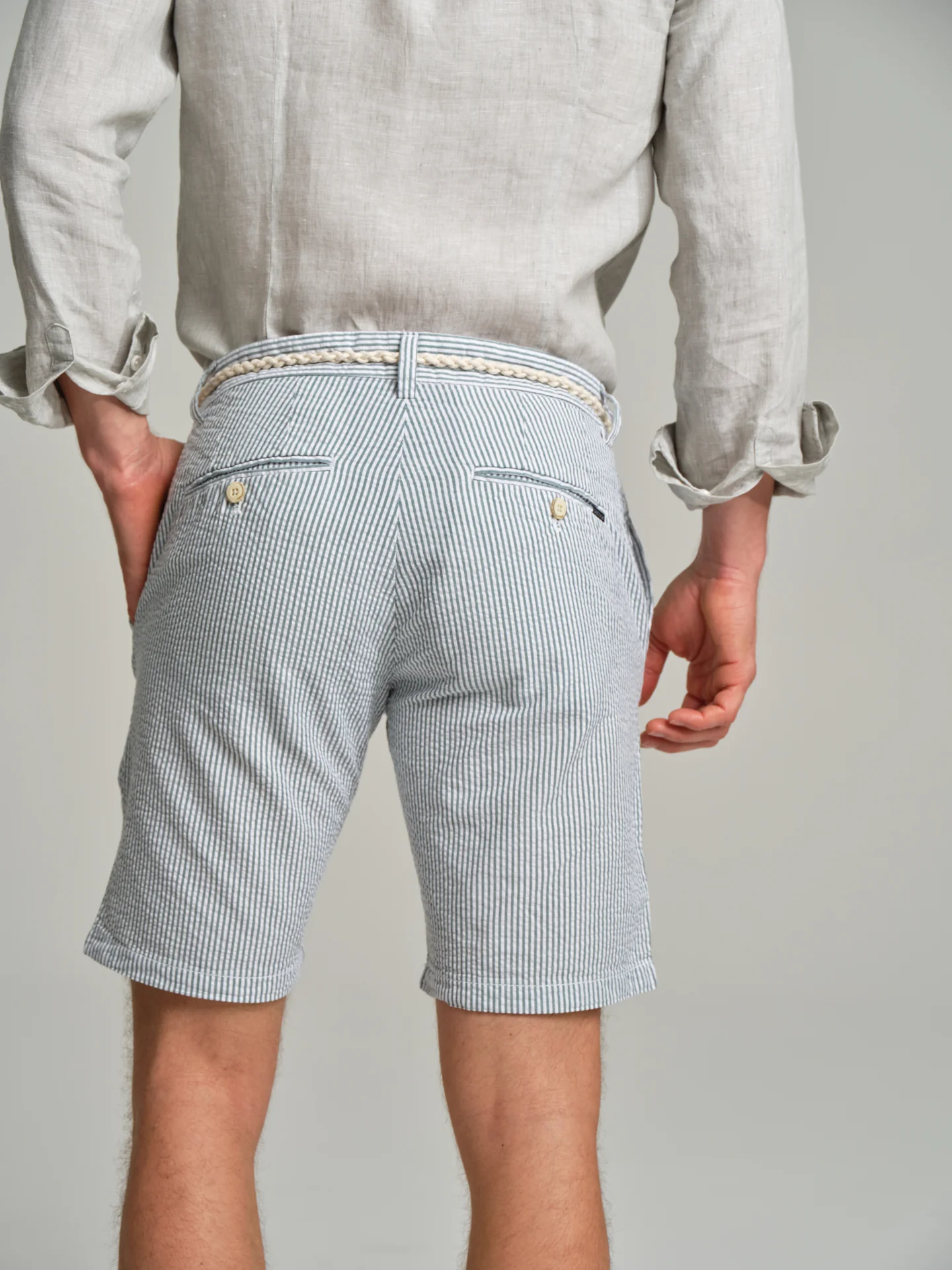 Respekt' Seersucker bermuda shorts - Image 23