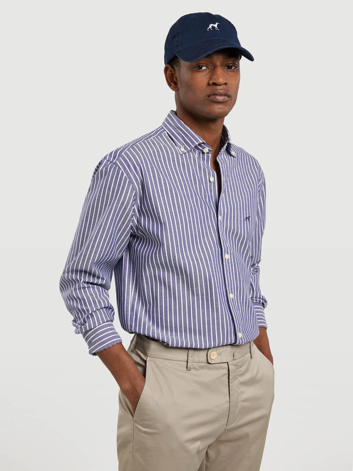 Respekt slim fit striped oxford shirt