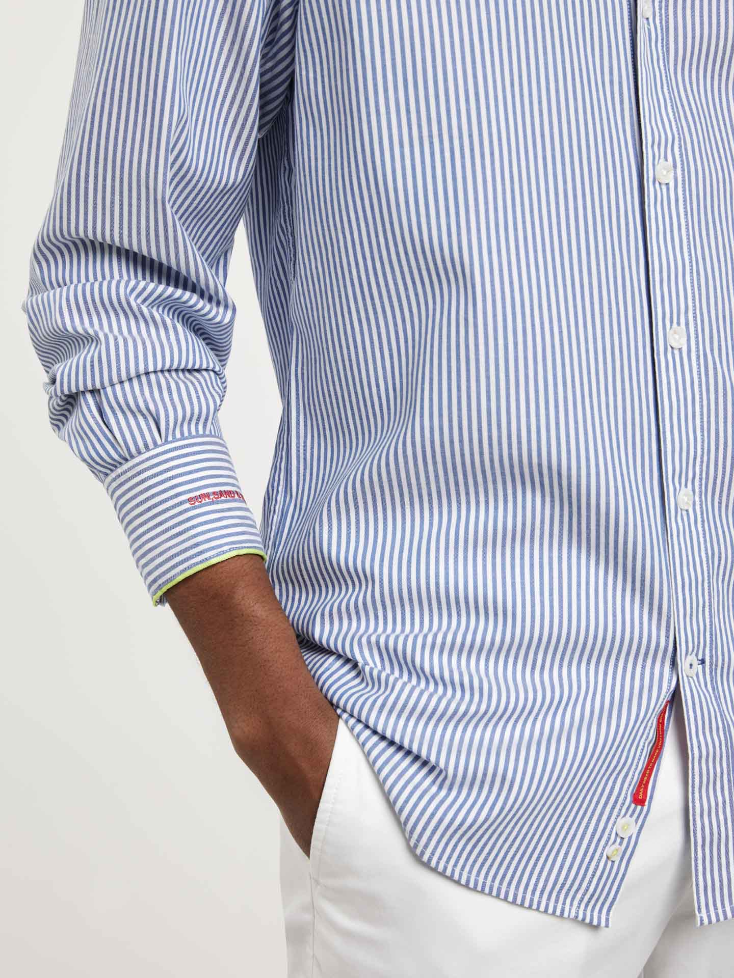 Respekt slim fit striped oxford shirt - Image 3