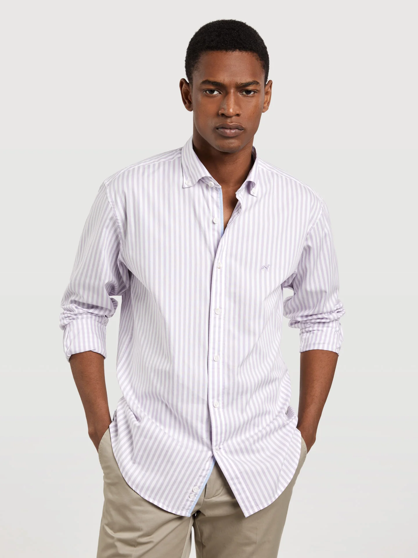 Respekt slim fit striped oxford shirt