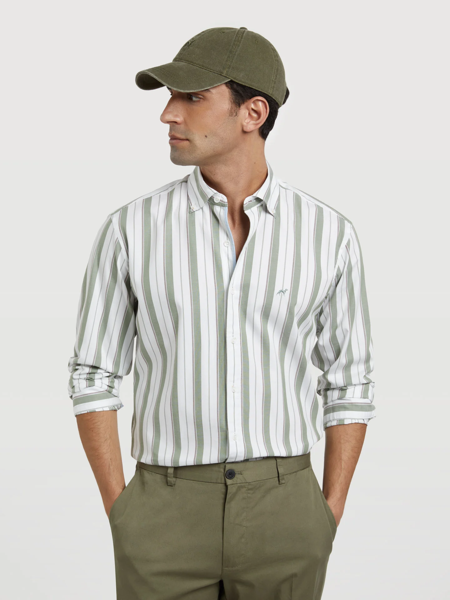 Respekt slim fit striped oxford shirt