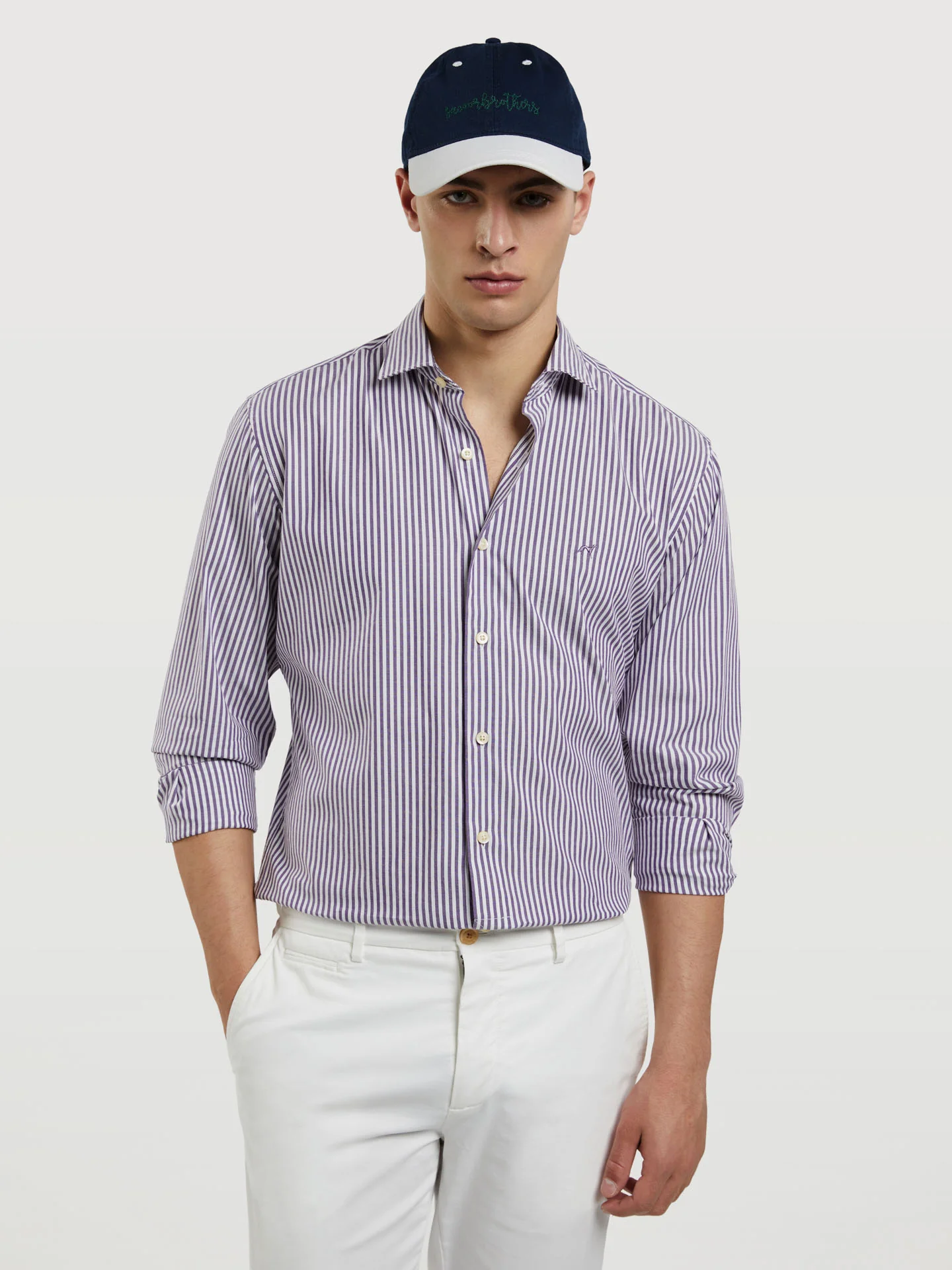 Respekt slim fit striped oxford shirt