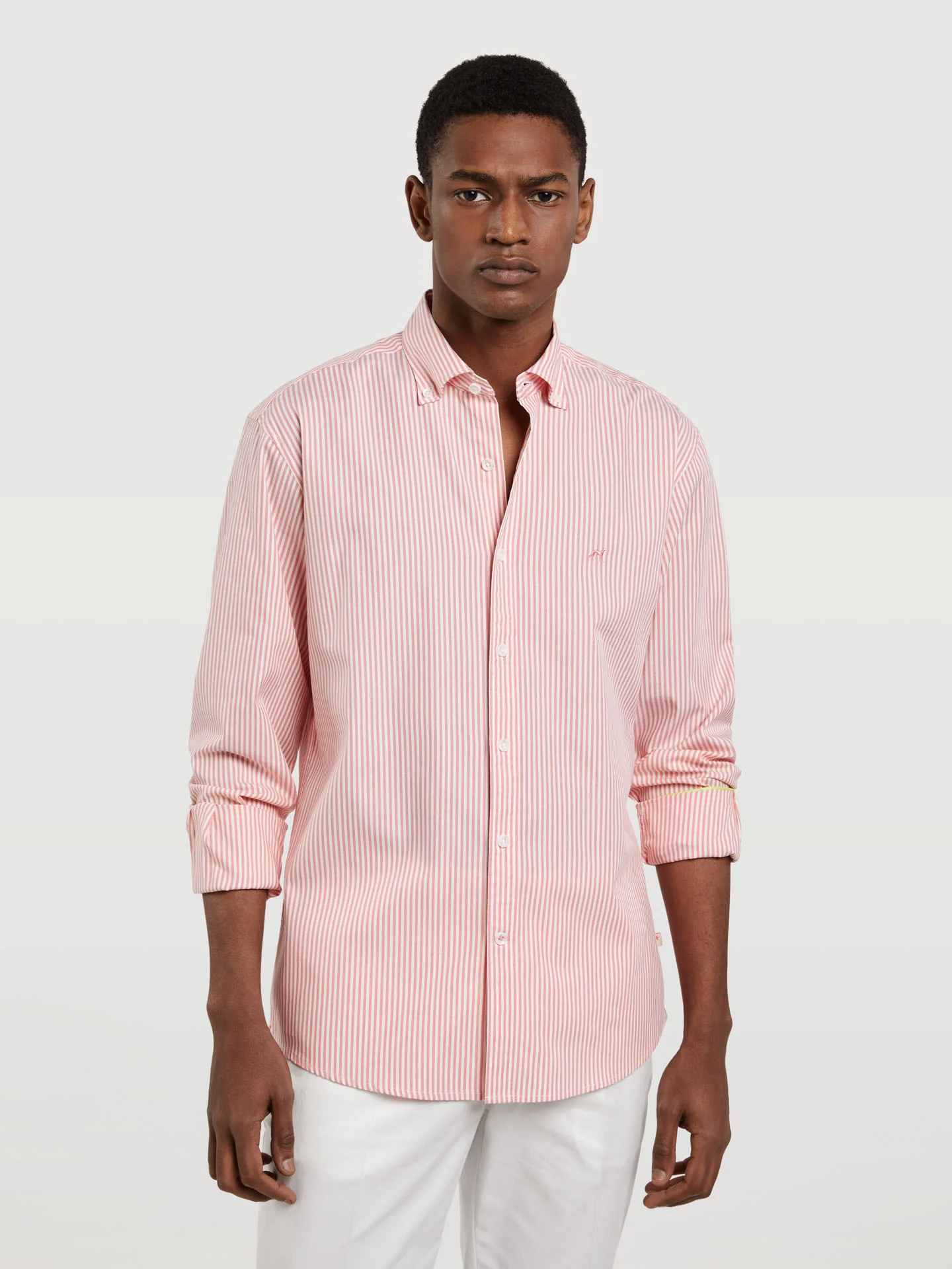 Respekt slim fit striped oxford shirt