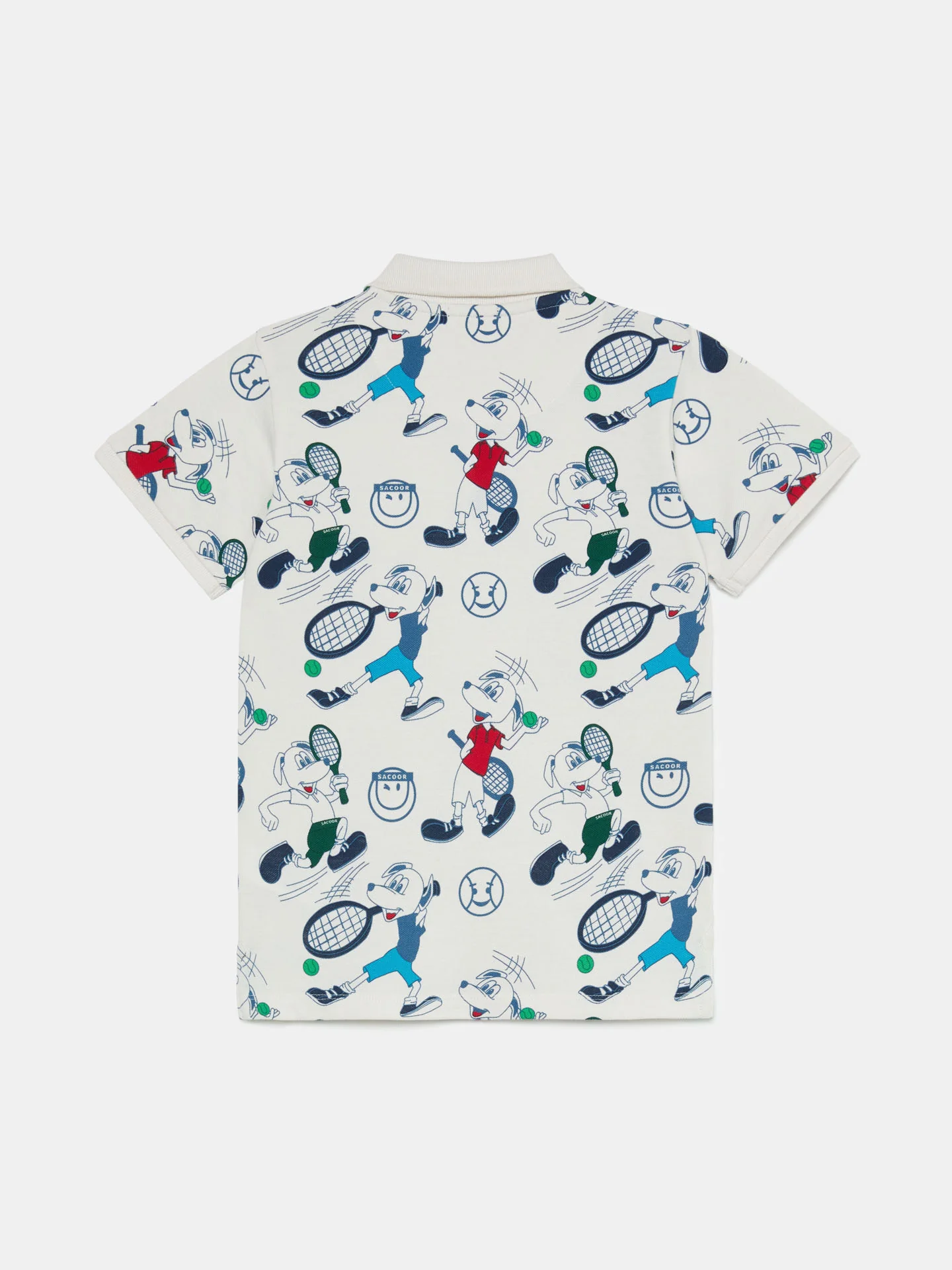 Sacoor Greig Tennis Print Polo Shirt - Image 2