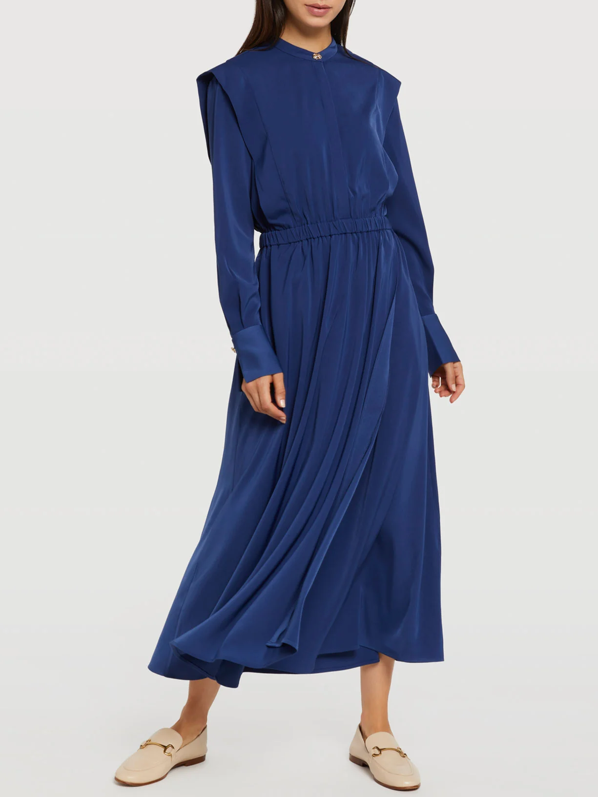 Shirt dress with elastic waistband - Image 4