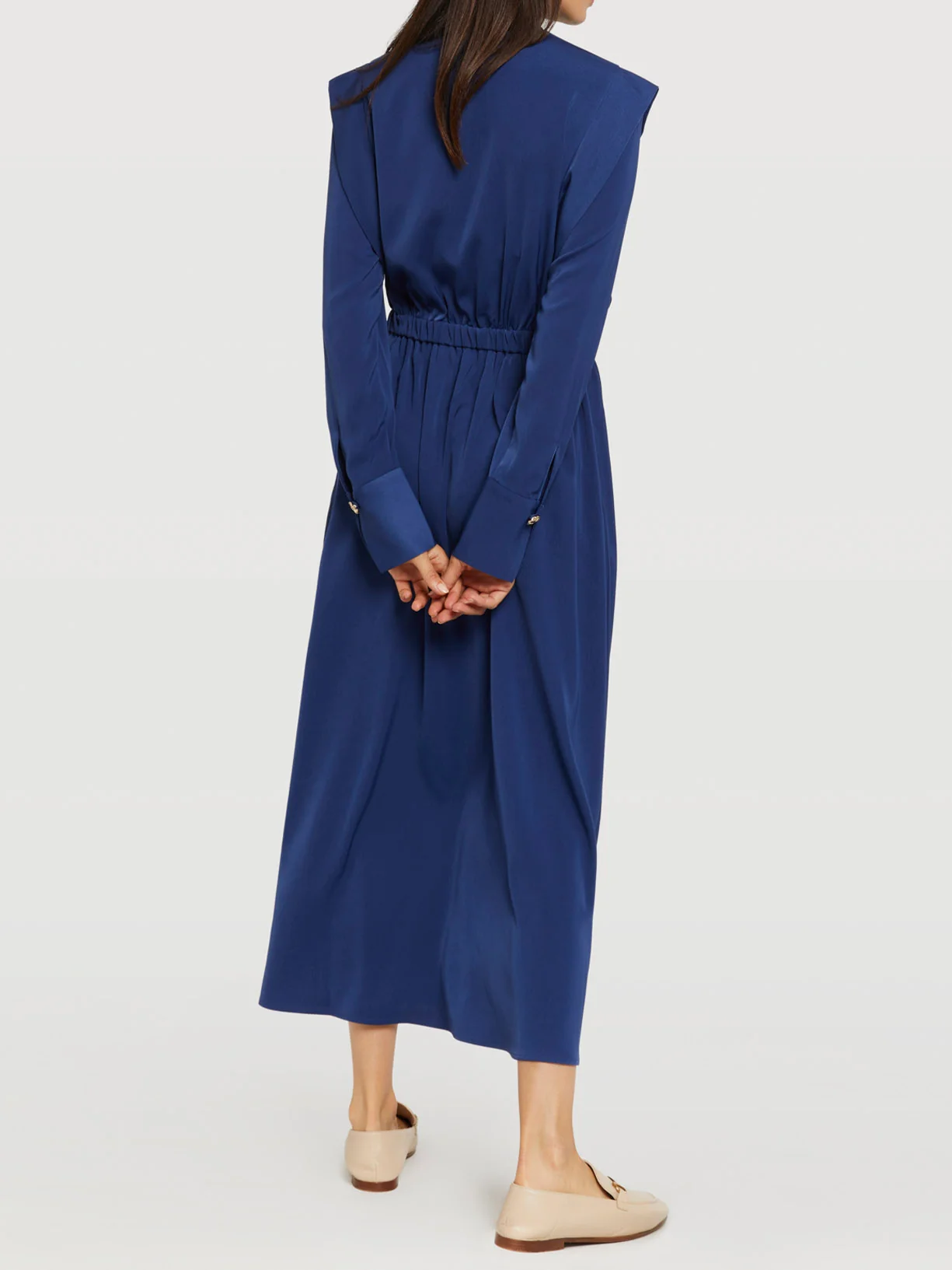 Shirt dress with elastic waistband - Image 6