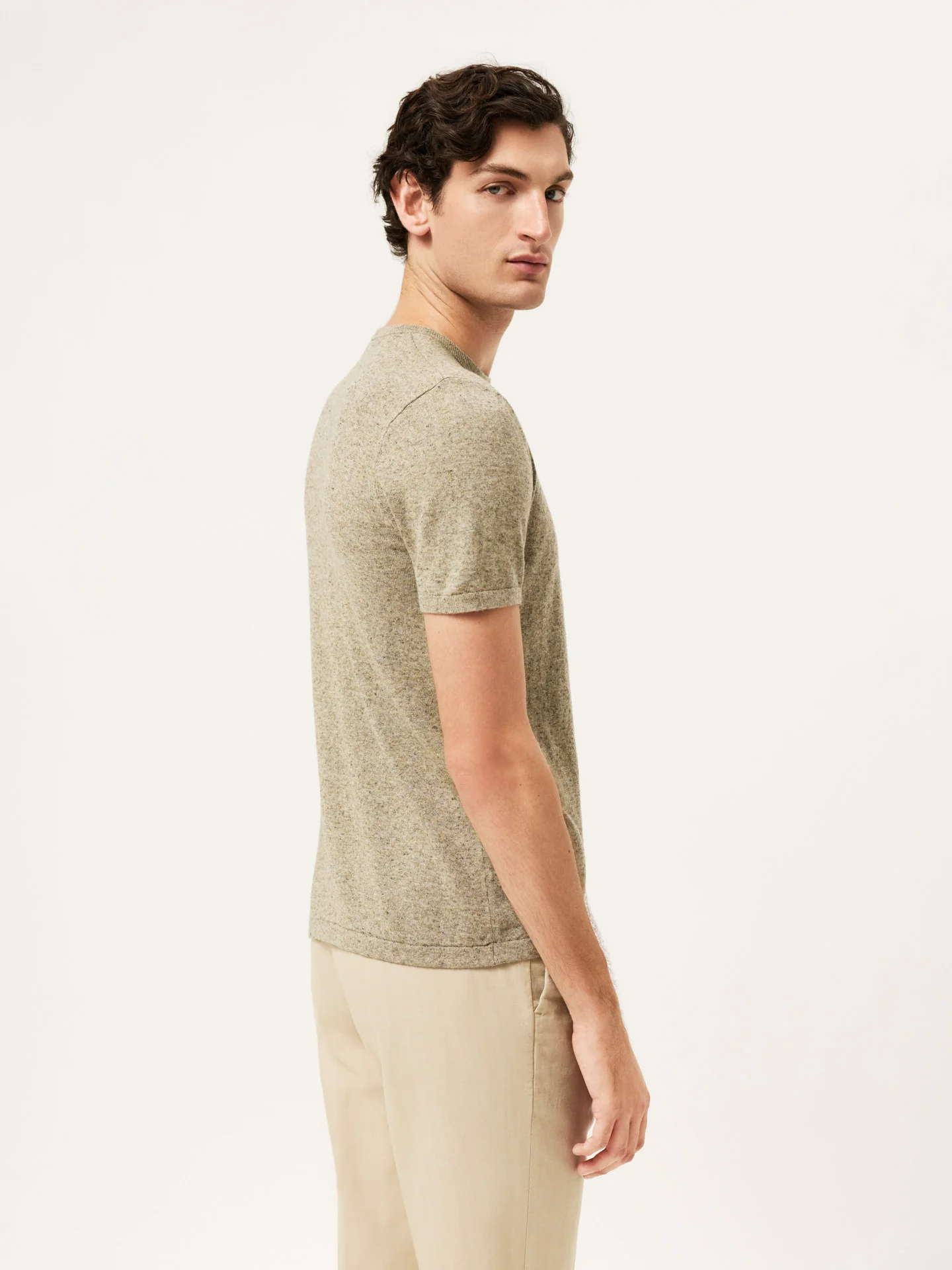 Short Sleeve Crew Neck Sweater In Cotton Linen Blend - Image 12