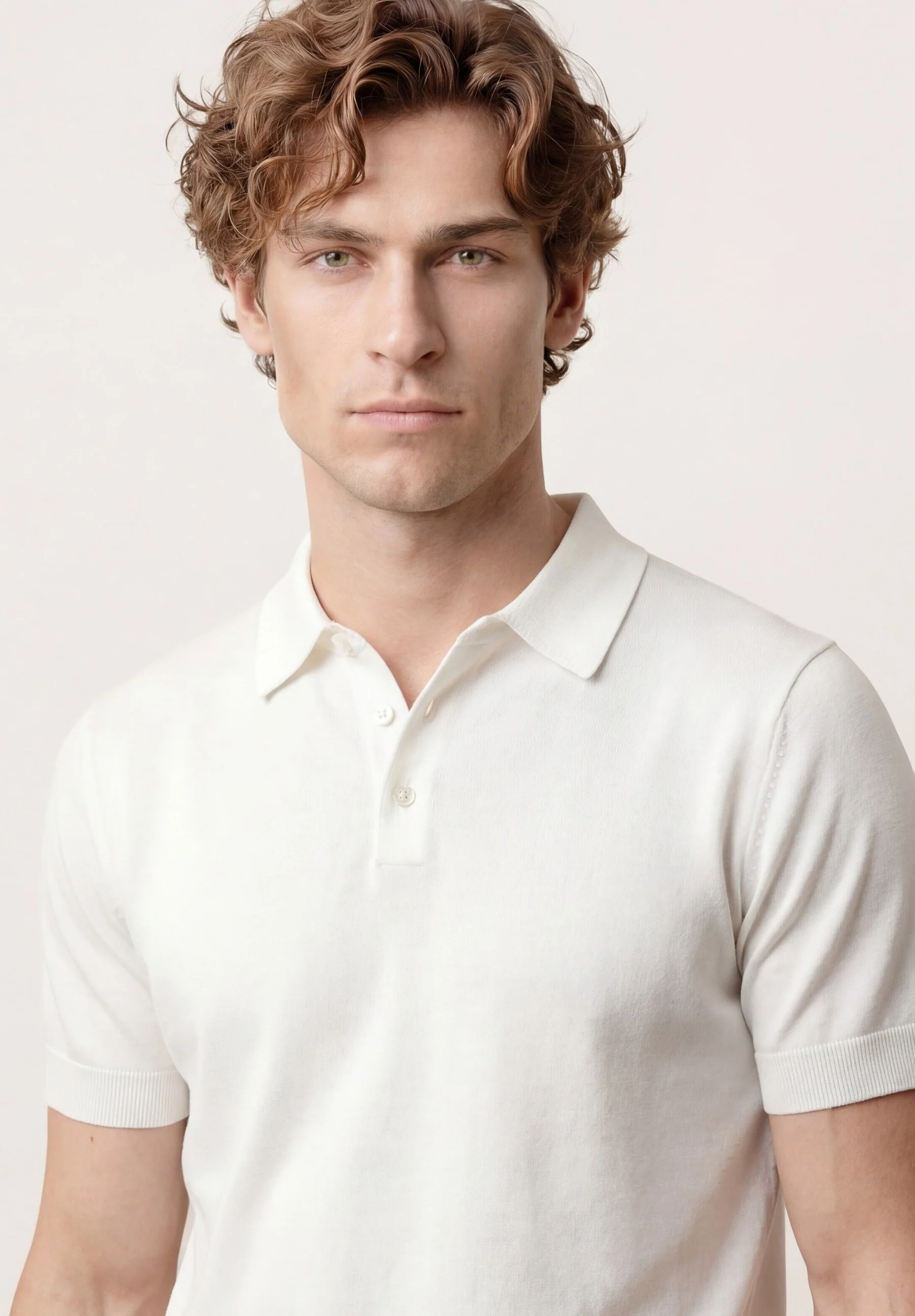 Short Sleeve Knit Polo Shirt In Cotton And Silk Blend - Image 14