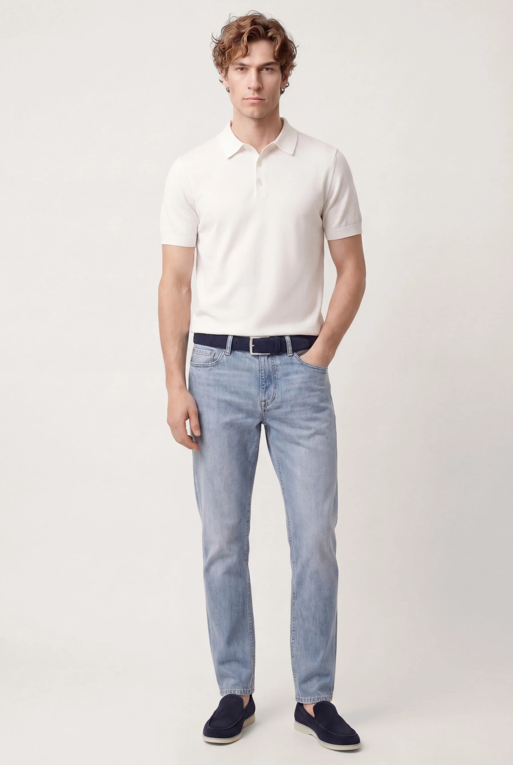 Short Sleeve Knit Polo Shirt In Cotton And Silk Blend - Image 15