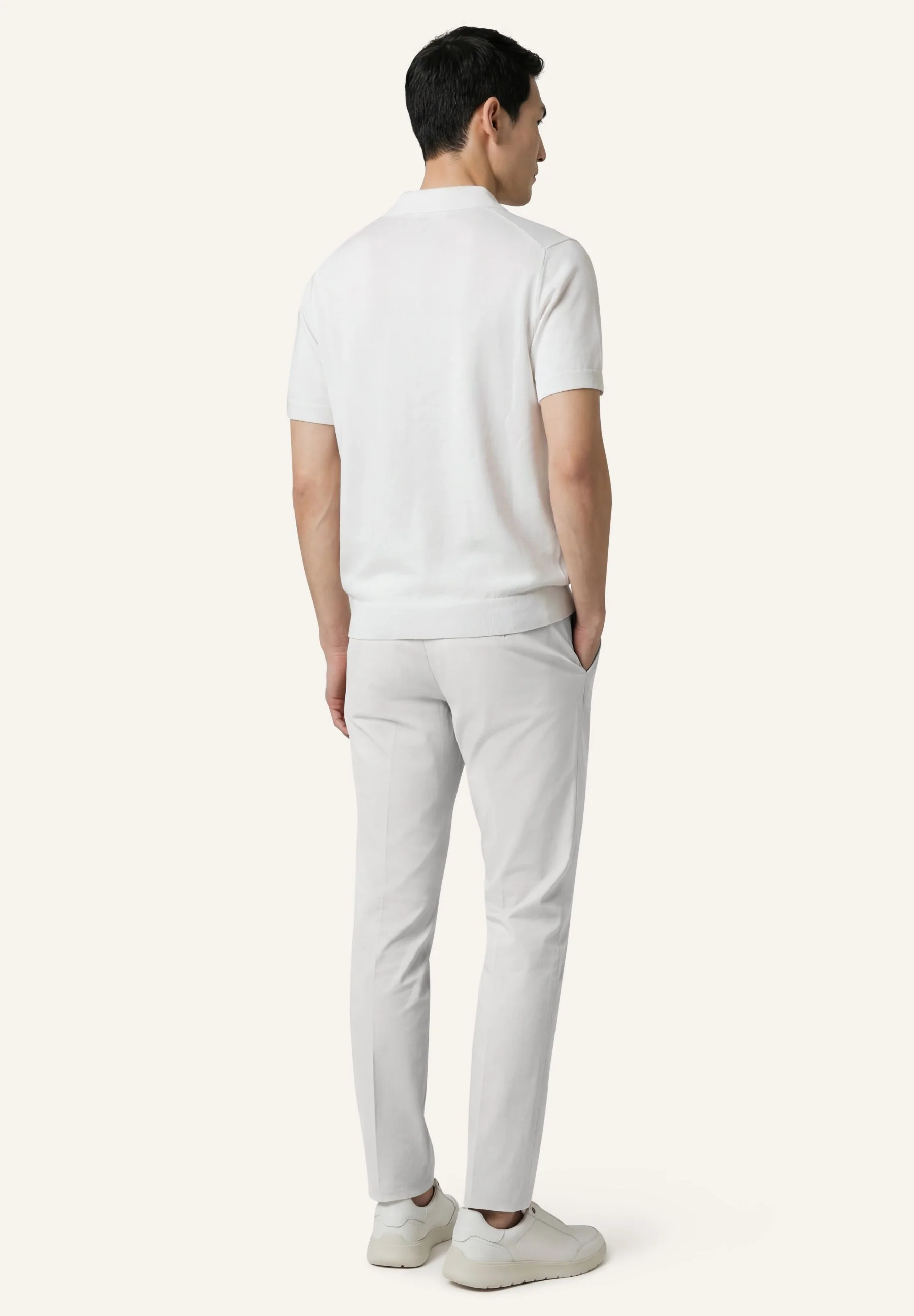 Short Sleeve Knit Polo Shirt In Cotton And Silk Blend - Image 21