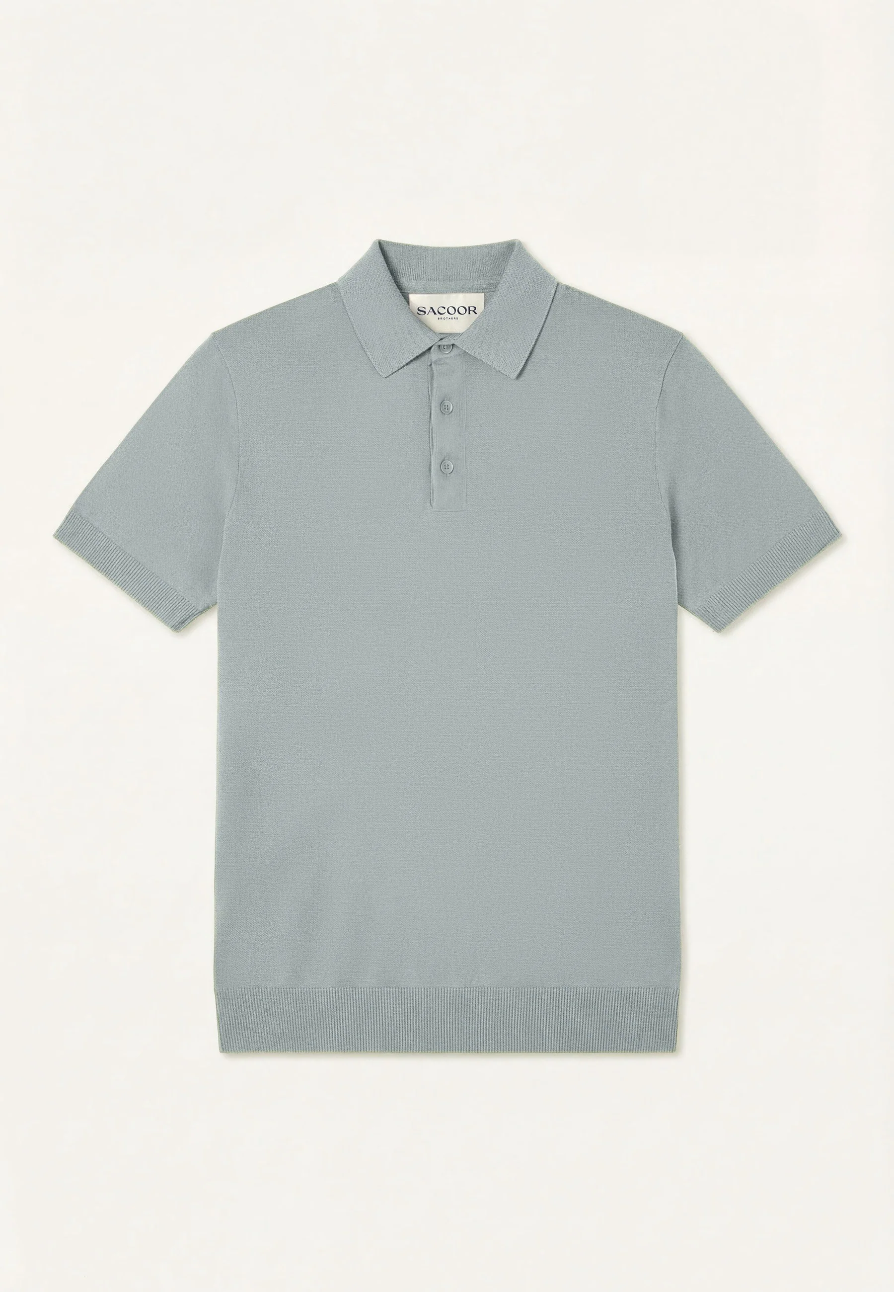 Short Sleeve Knit Polo Shirt In Cotton And Silk Blend - Image 9