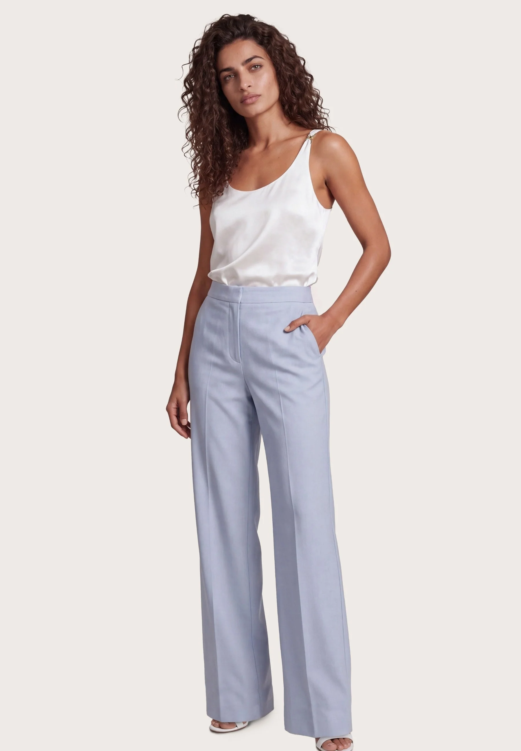 Sleeveless Top With Shoulder Buckle Detail In Rayon And Viscose Blend - Image 10