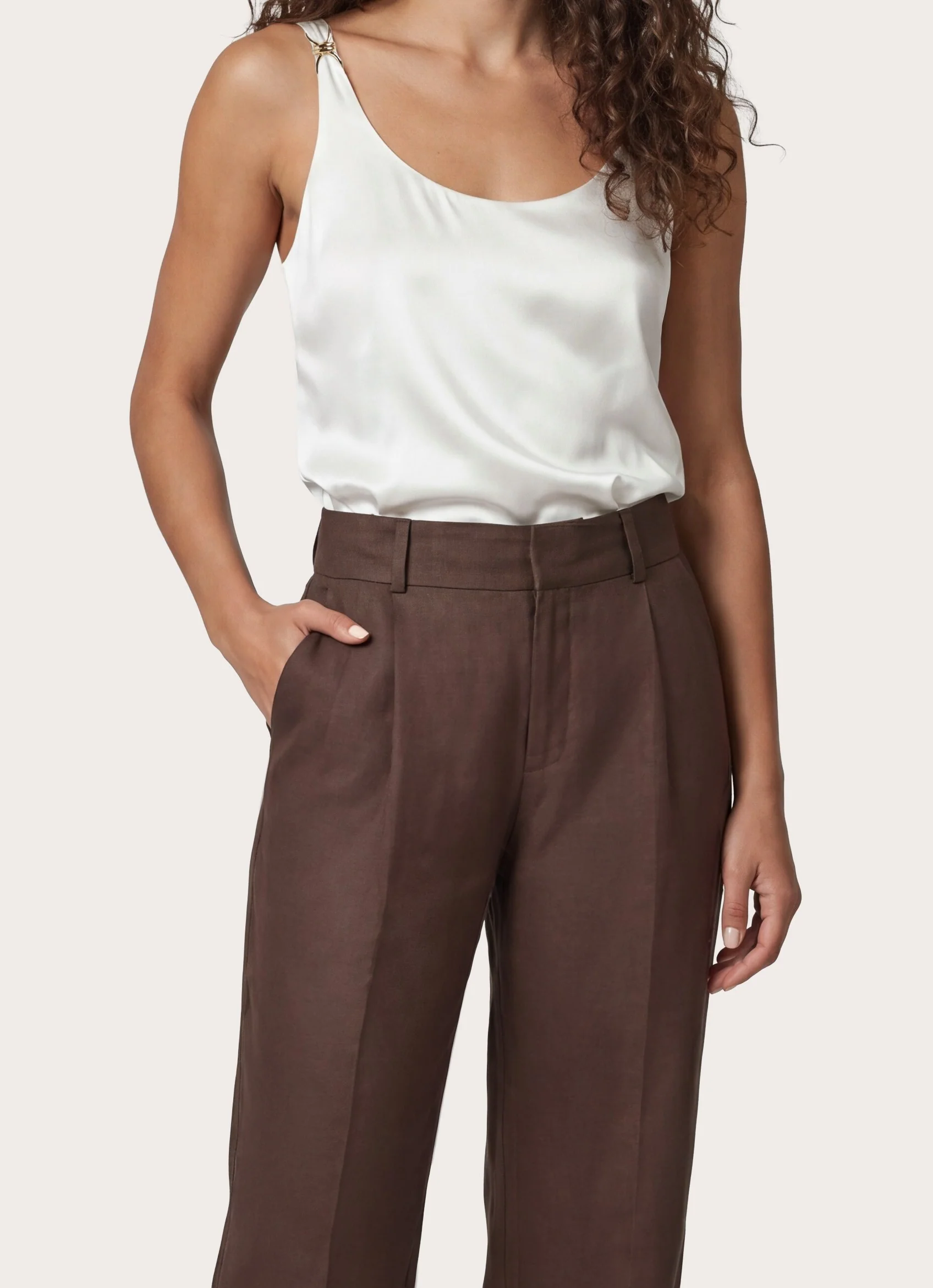 Sleeveless Top With Shoulder Buckle Detail In Rayon And Viscose Blend - Image 14