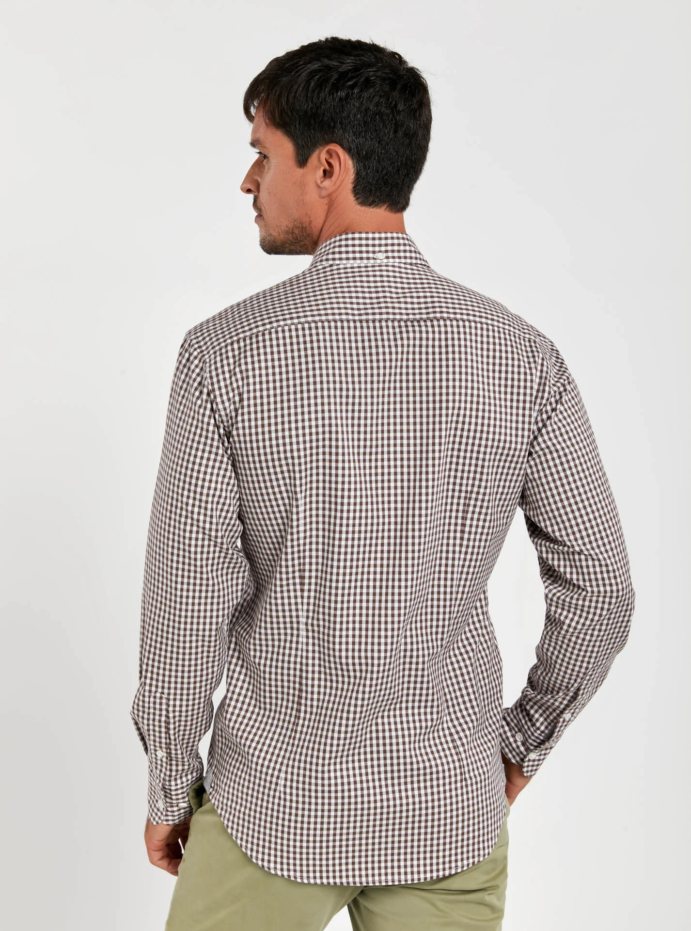 Slim fit 100% bci cotton checks oxford shirt - Image 3