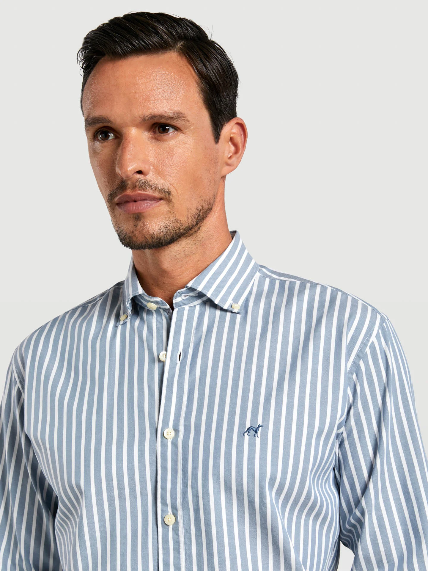 Slim fit 100% bci cotton striped oxford shirt