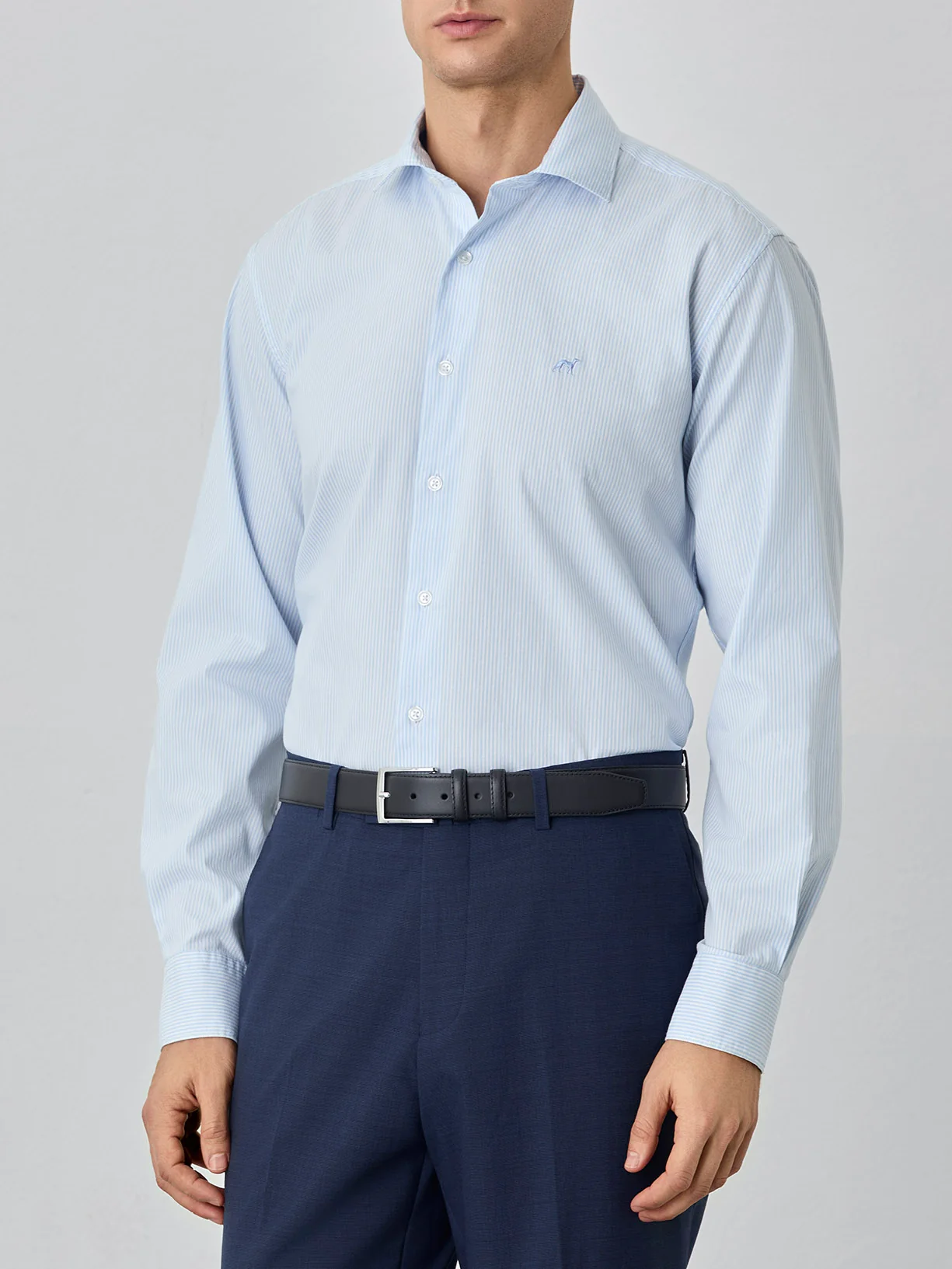 Slim fit 100% bci cotton striped oxford shirt