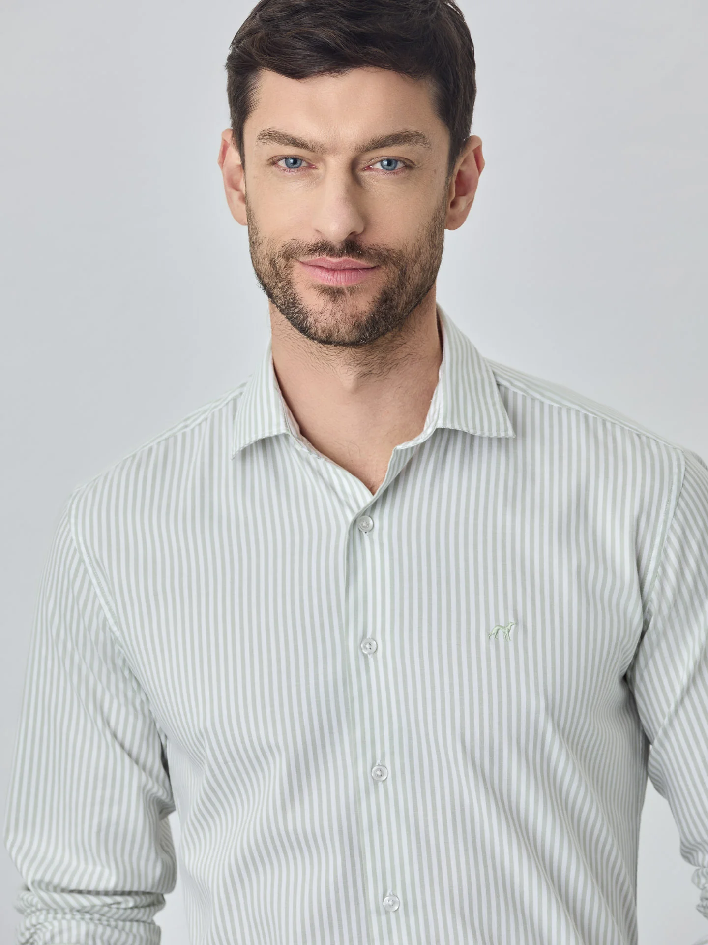 Slim fit 100% bci cotton striped oxford shirt - Image 2