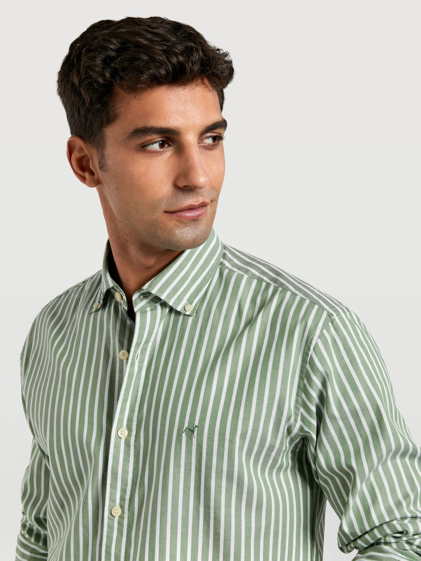 Slim fit 100% bci cotton striped oxford shirt