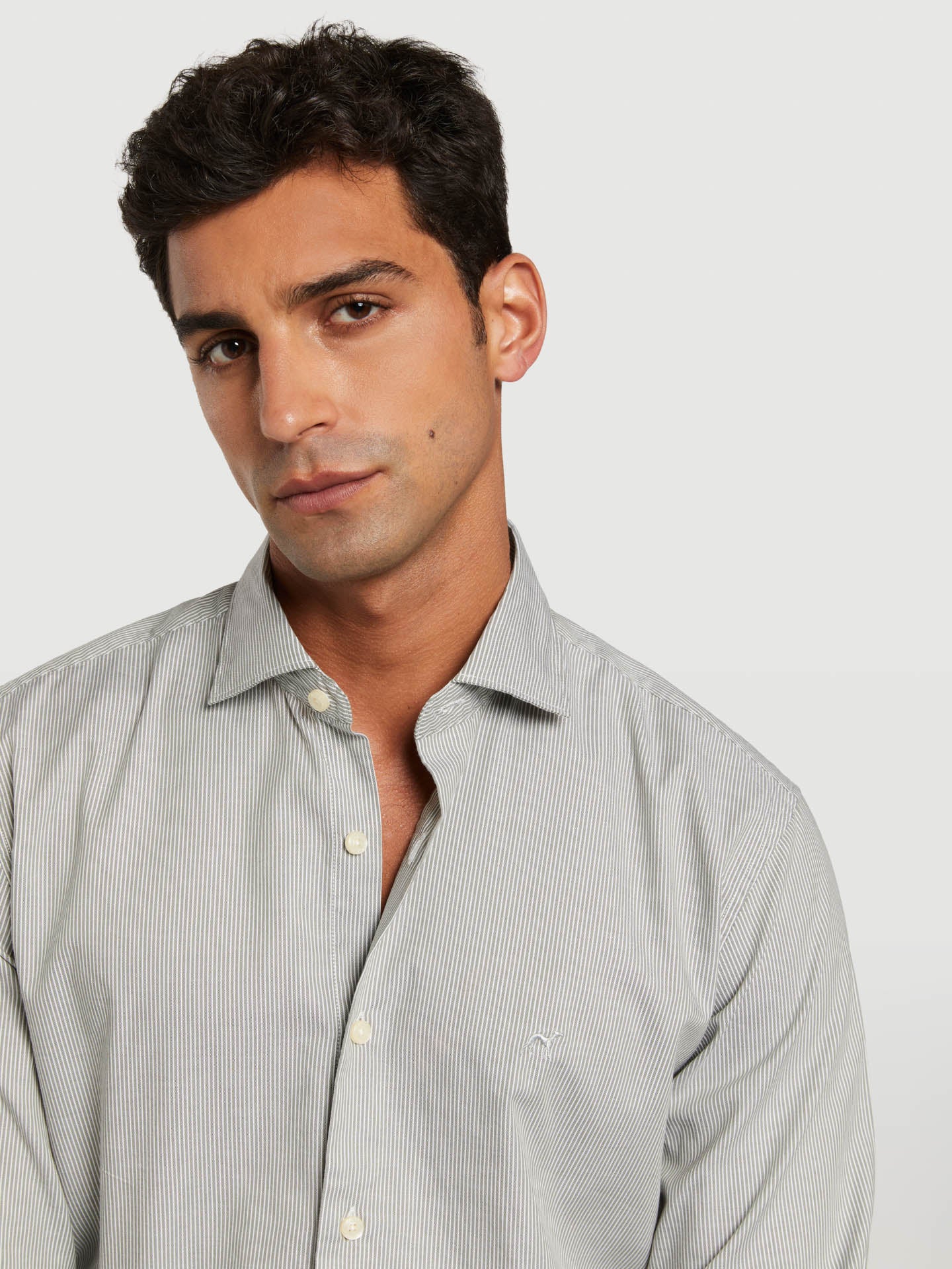 Slim fit 100% bci cotton striped oxford shirt