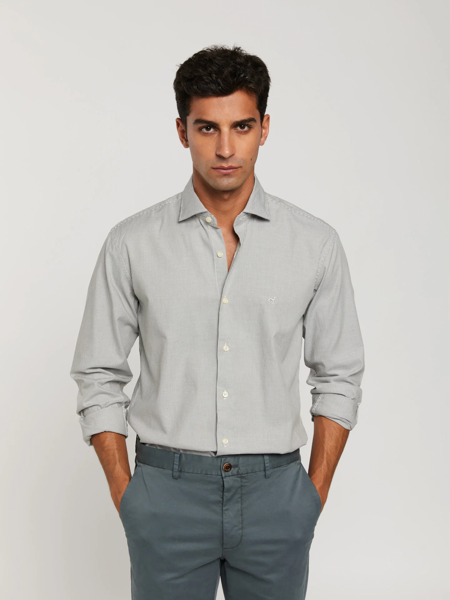 Slim fit 100% bci cotton striped oxford shirt - Image 2