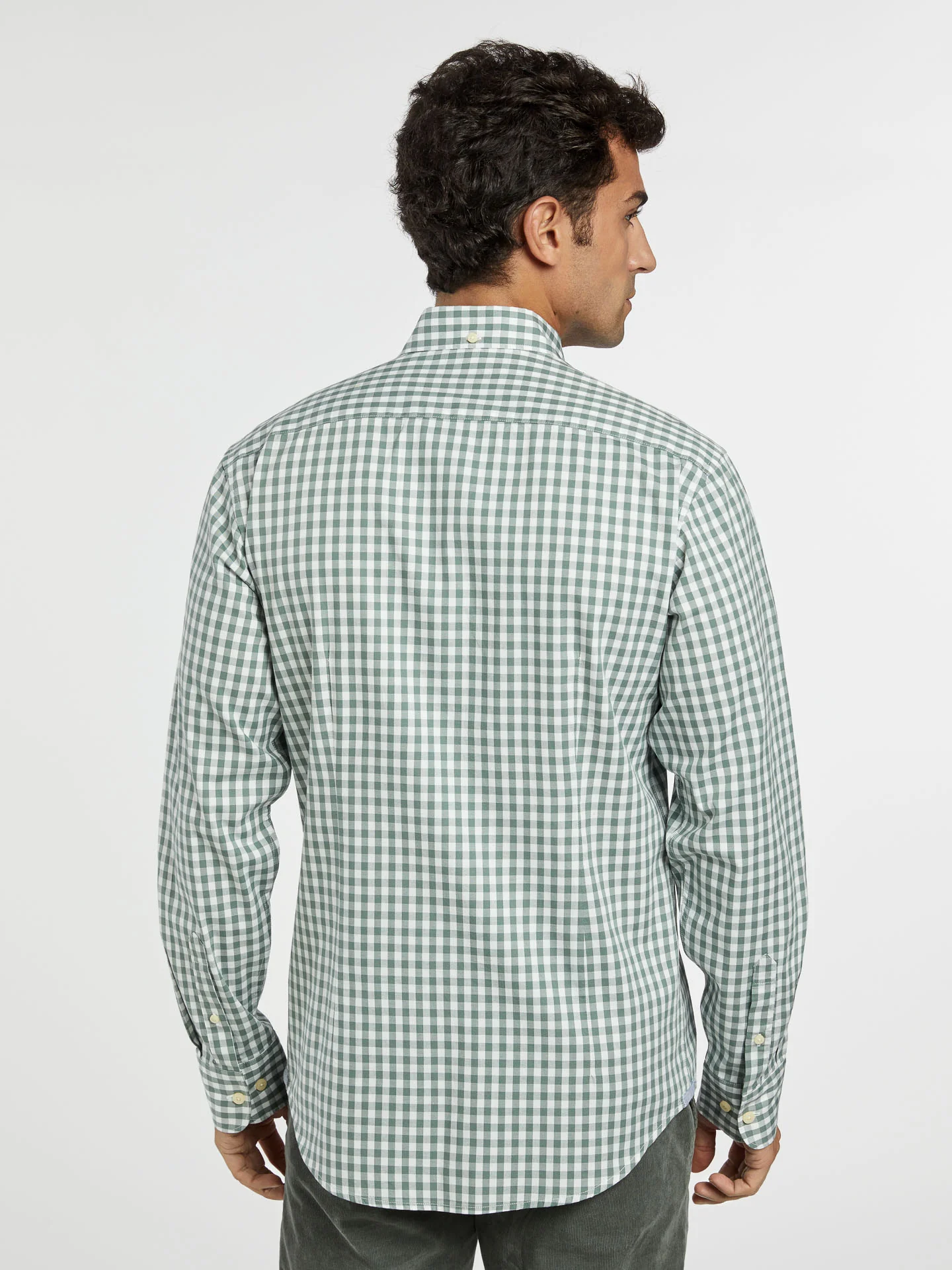 Slim fit 100%BCI cotton checks oxford shirt - Image 3