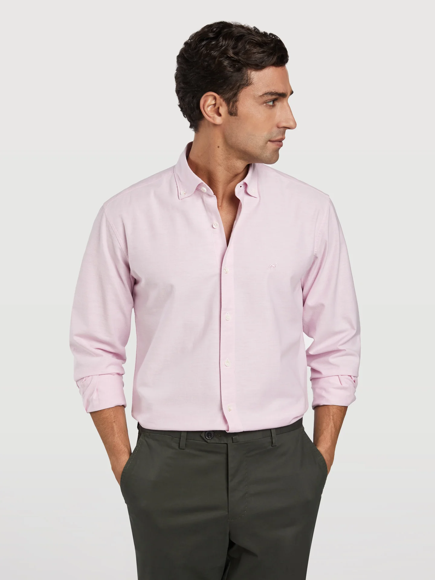 Slim fit 100%BCI cotton plain oxford shirt - Image 16