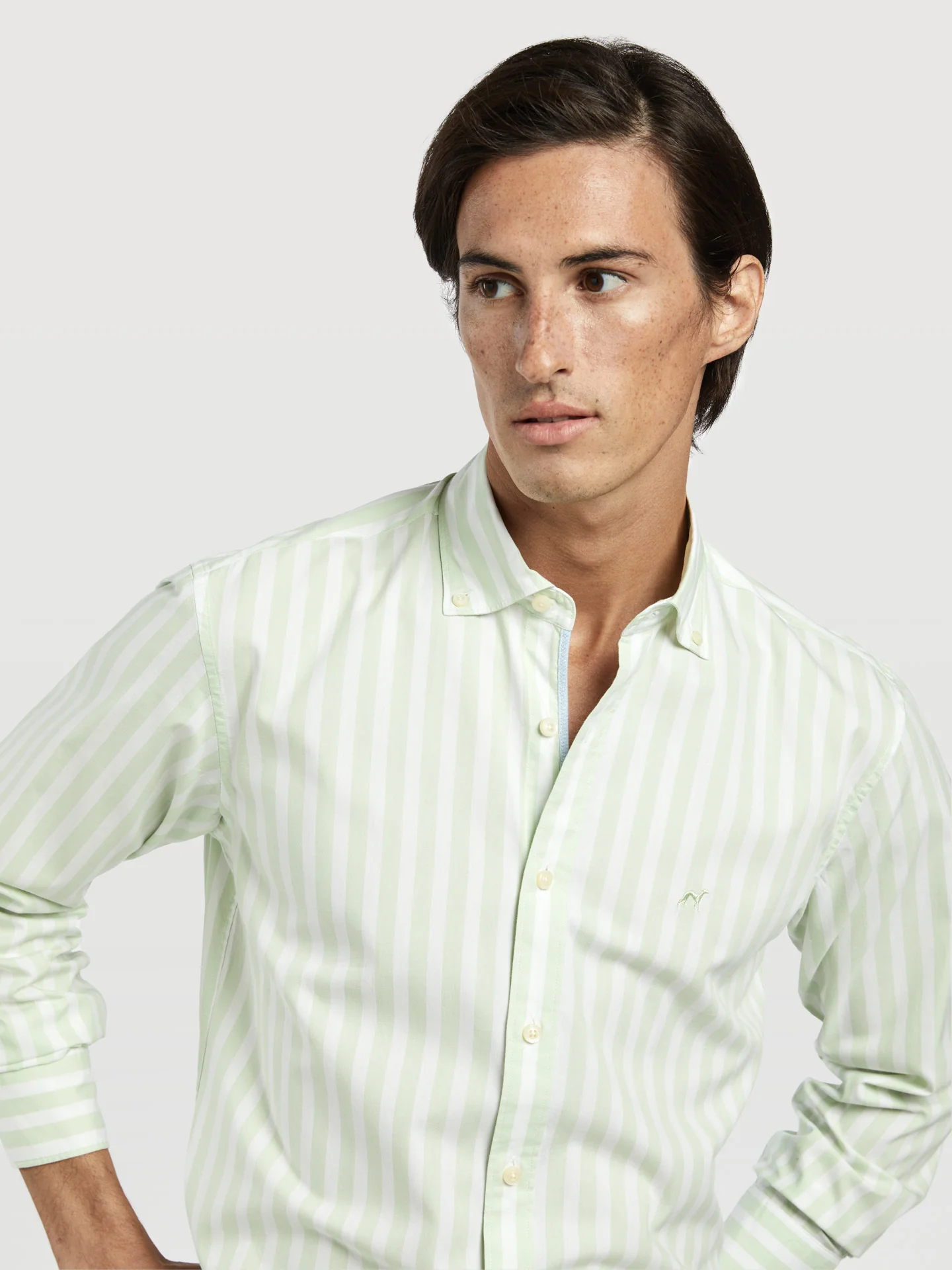 Slim fit 100%BCI cotton striped oxford shirt - Image 2