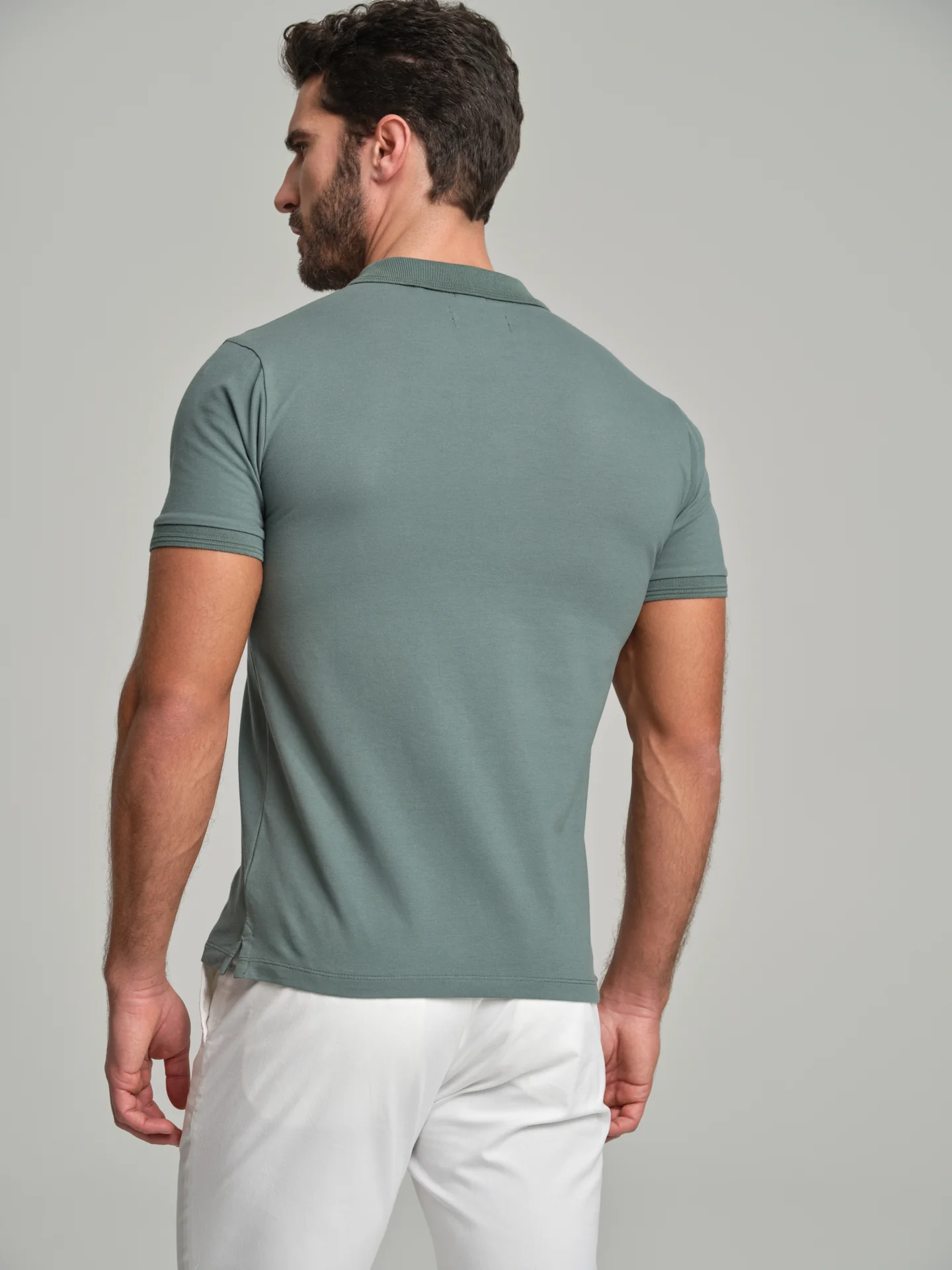Slim fit basic piquet polo shirt - Image 16