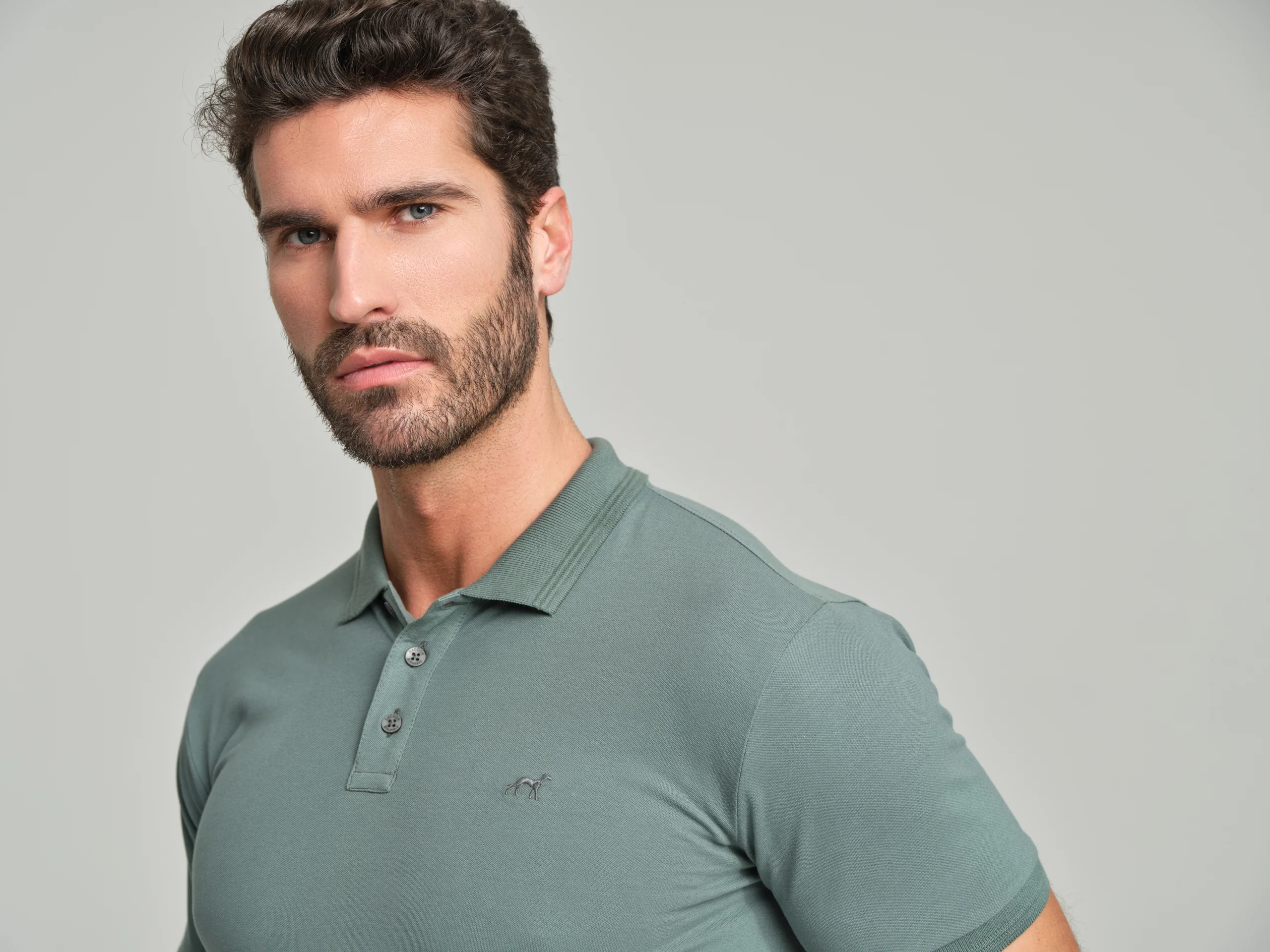 Slim fit basic piquet polo shirt - Image 19