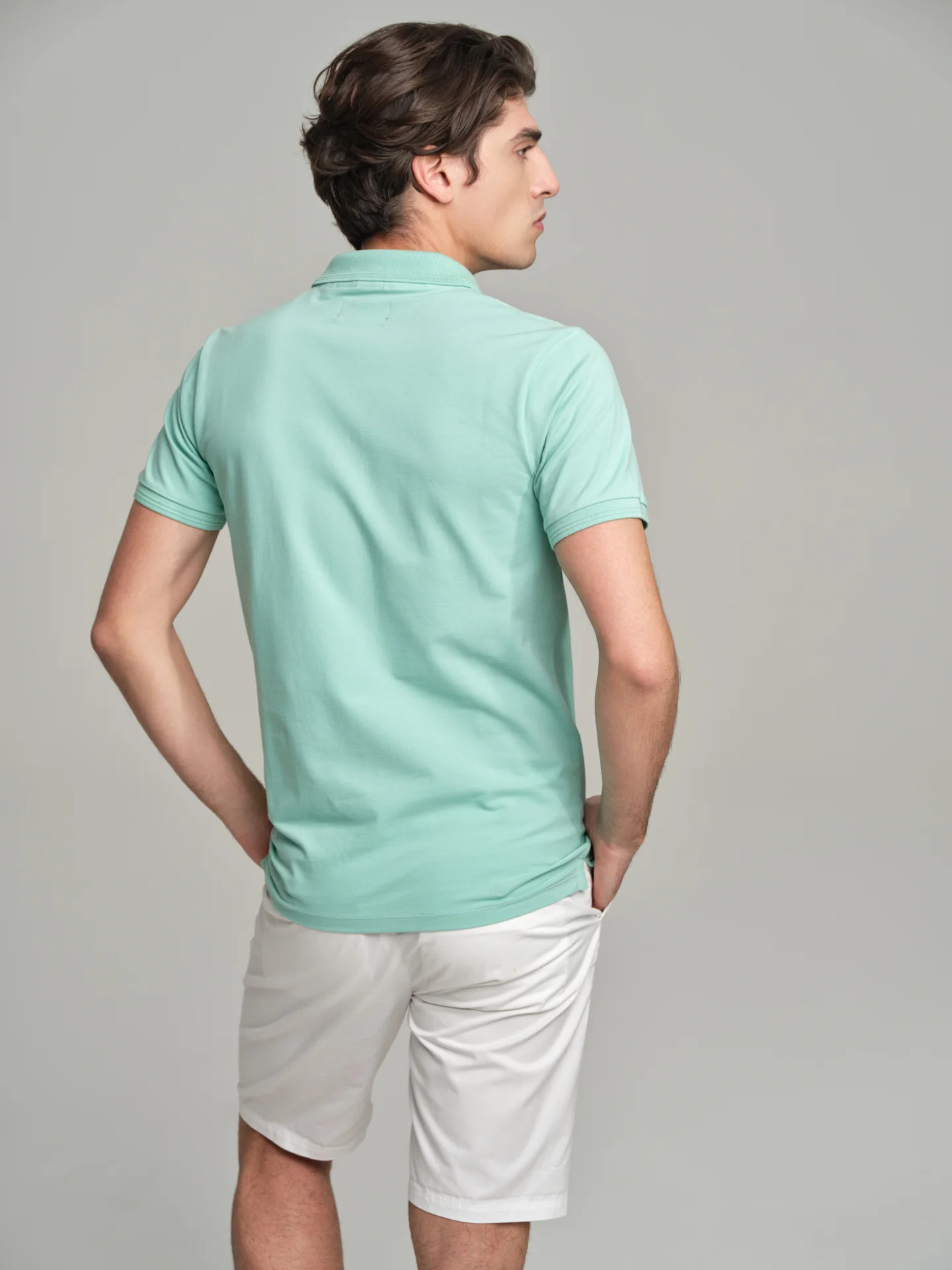 Slim fit basic piquet polo shirt - Image 29