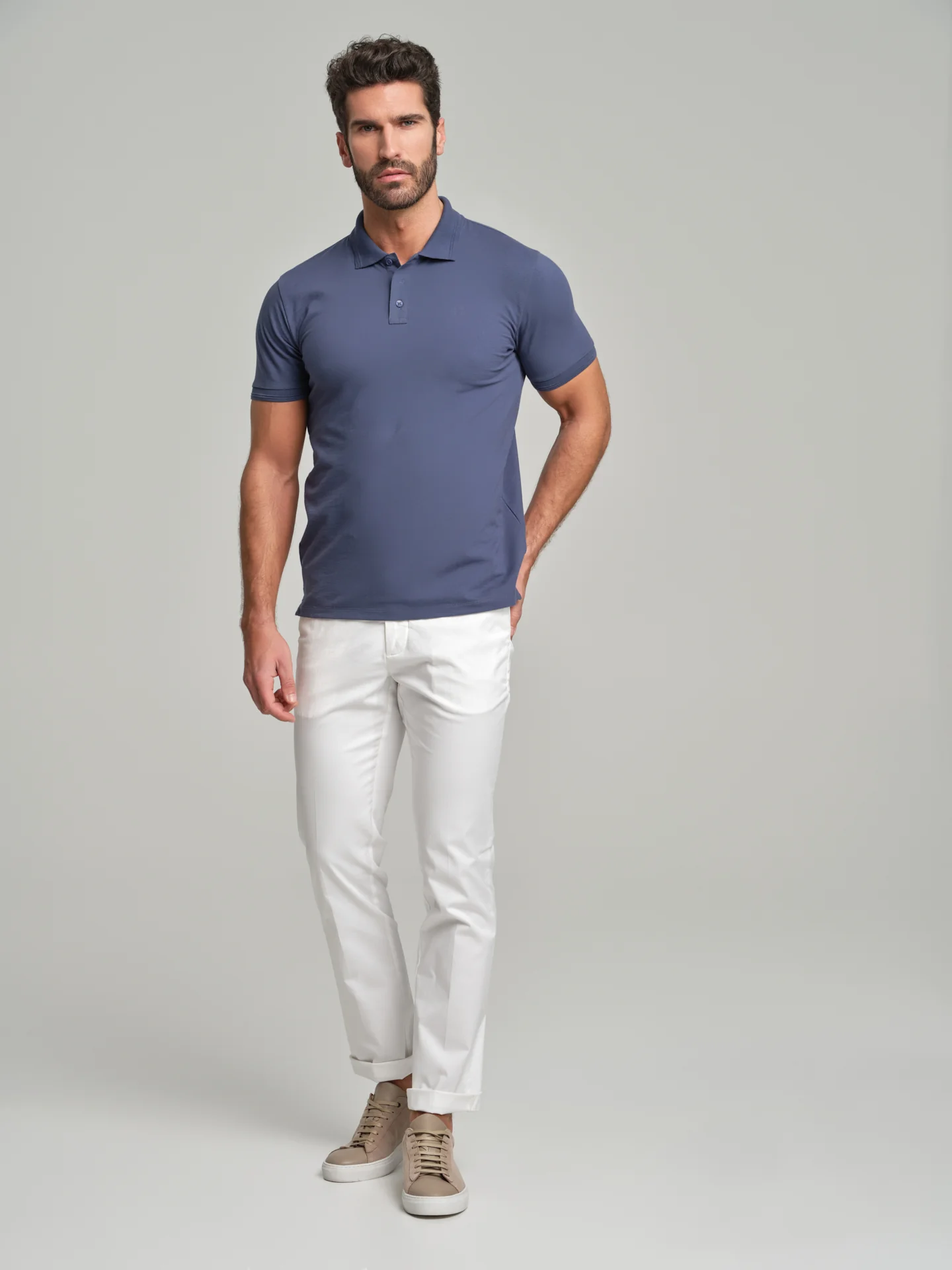 Slim fit basic piquet polo shirt - Image 31