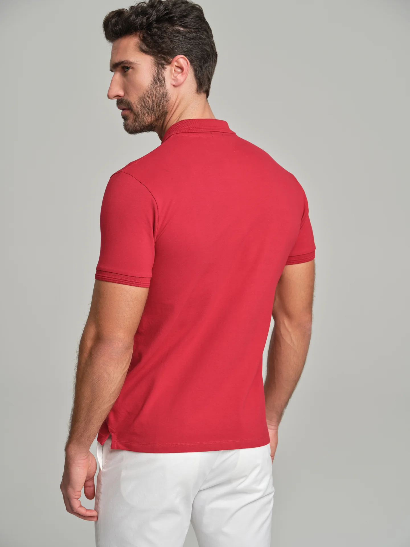 Slim fit basic piquet polo shirt - Image 47