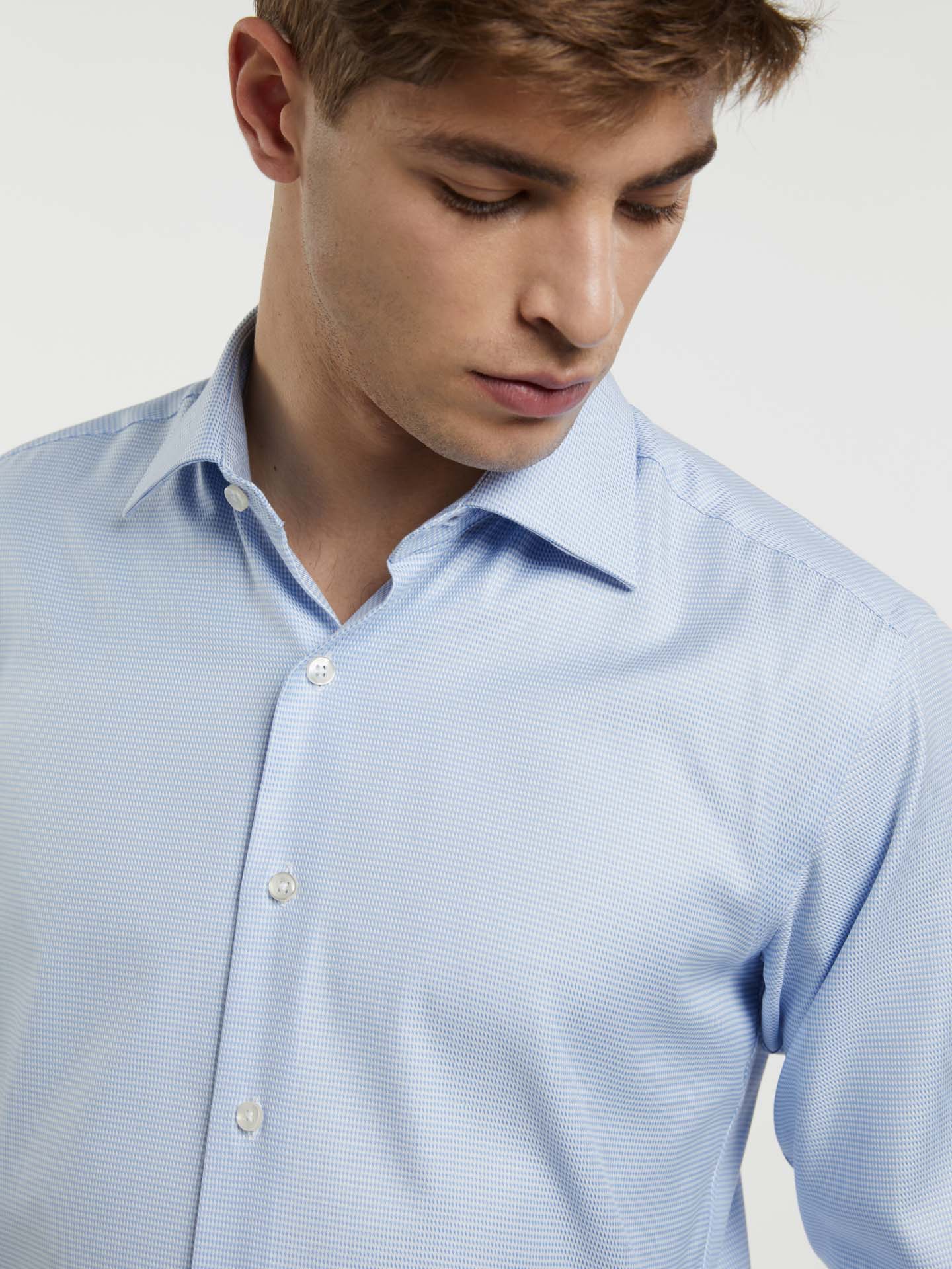 Slim Fit Business pied poule Formal Shirt - Image 3