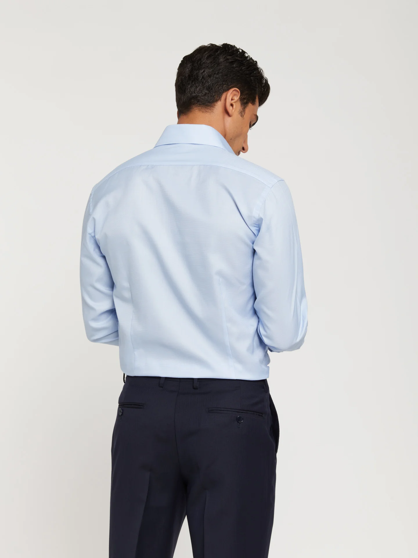 Slim fit business plain pinpoint formal shirt - Image 2
